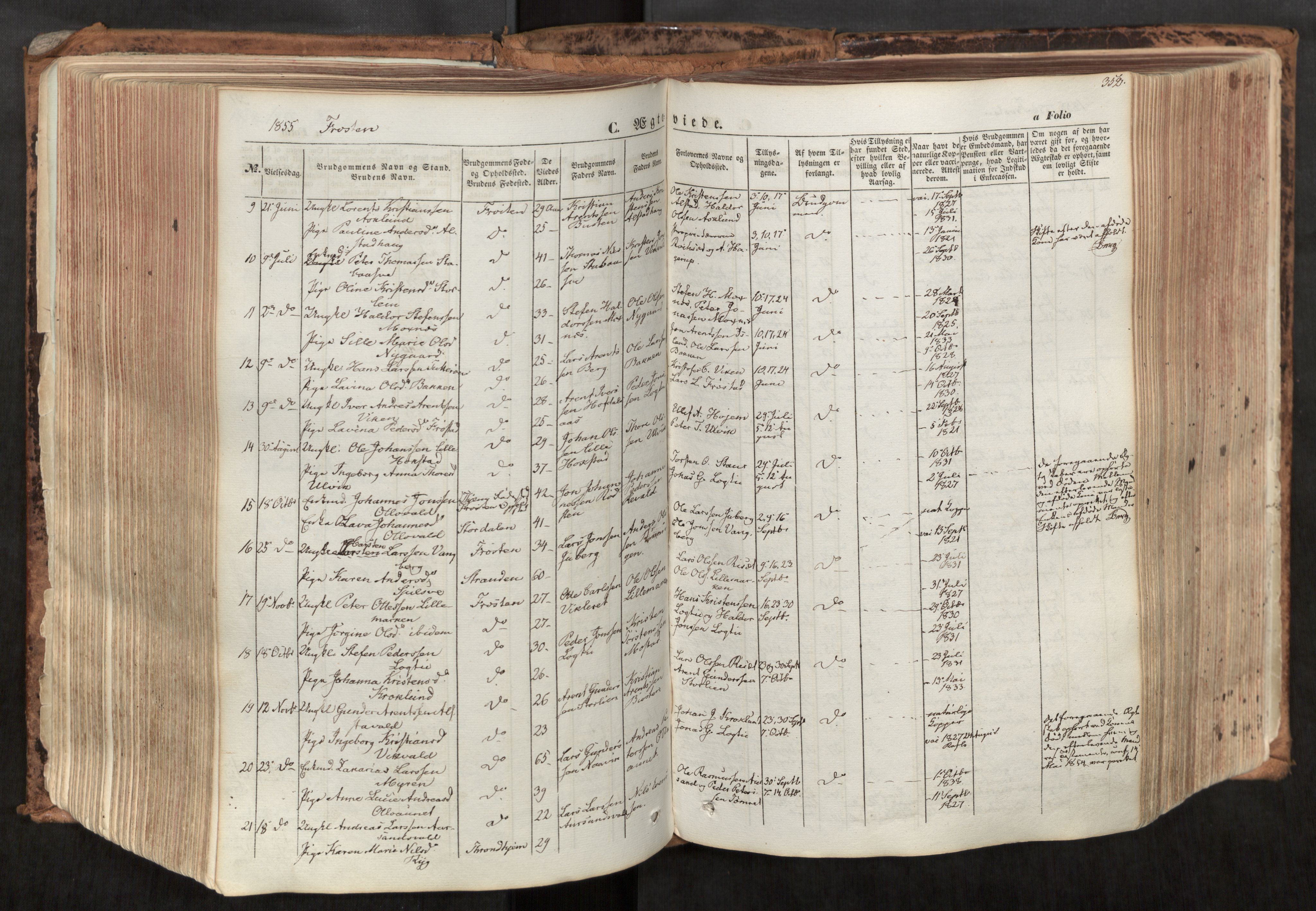 Ministerialprotokoller, klokkerbøker og fødselsregistre - Nord-Trøndelag, SAT/A-1458/713/L0116: Parish register (official) no. 713A07, 1850-1877, p. 352