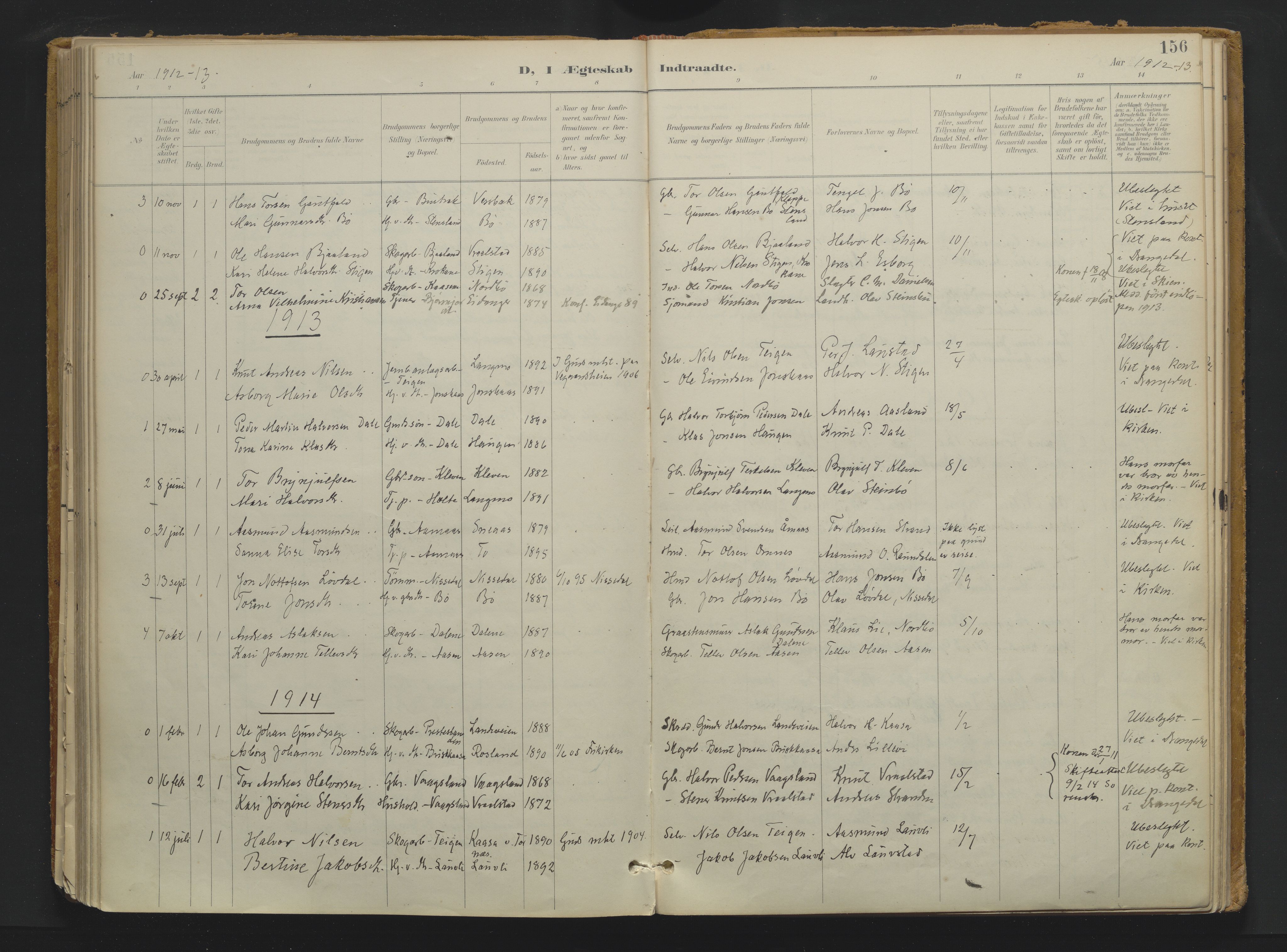 Drangedal kirkebøker, SAKO/A-258/F/Fa/L0013: Parish register (official) no. 13, 1895-1919, p. 156
