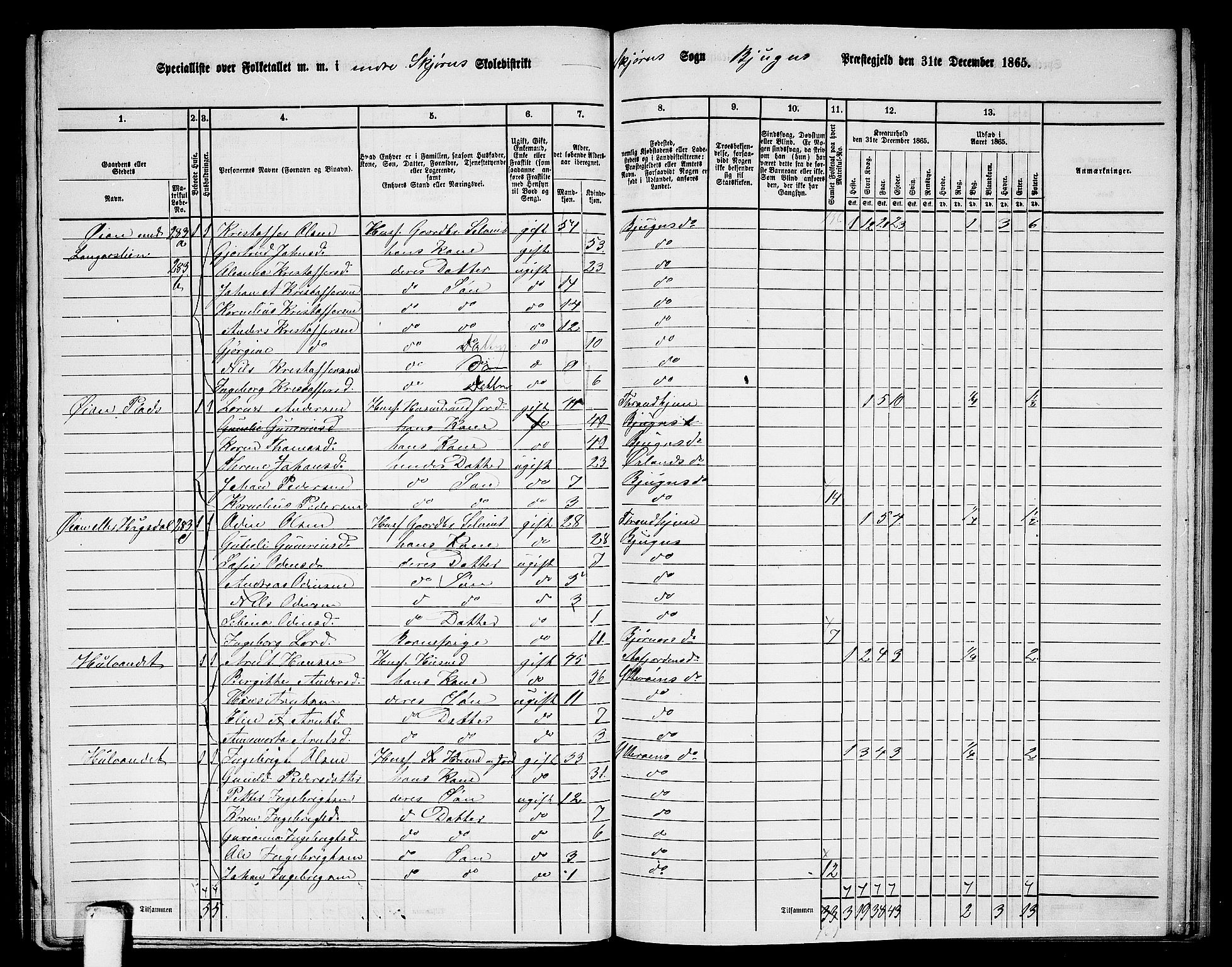 RA, 1865 census for Bjugn, 1865, p. 125