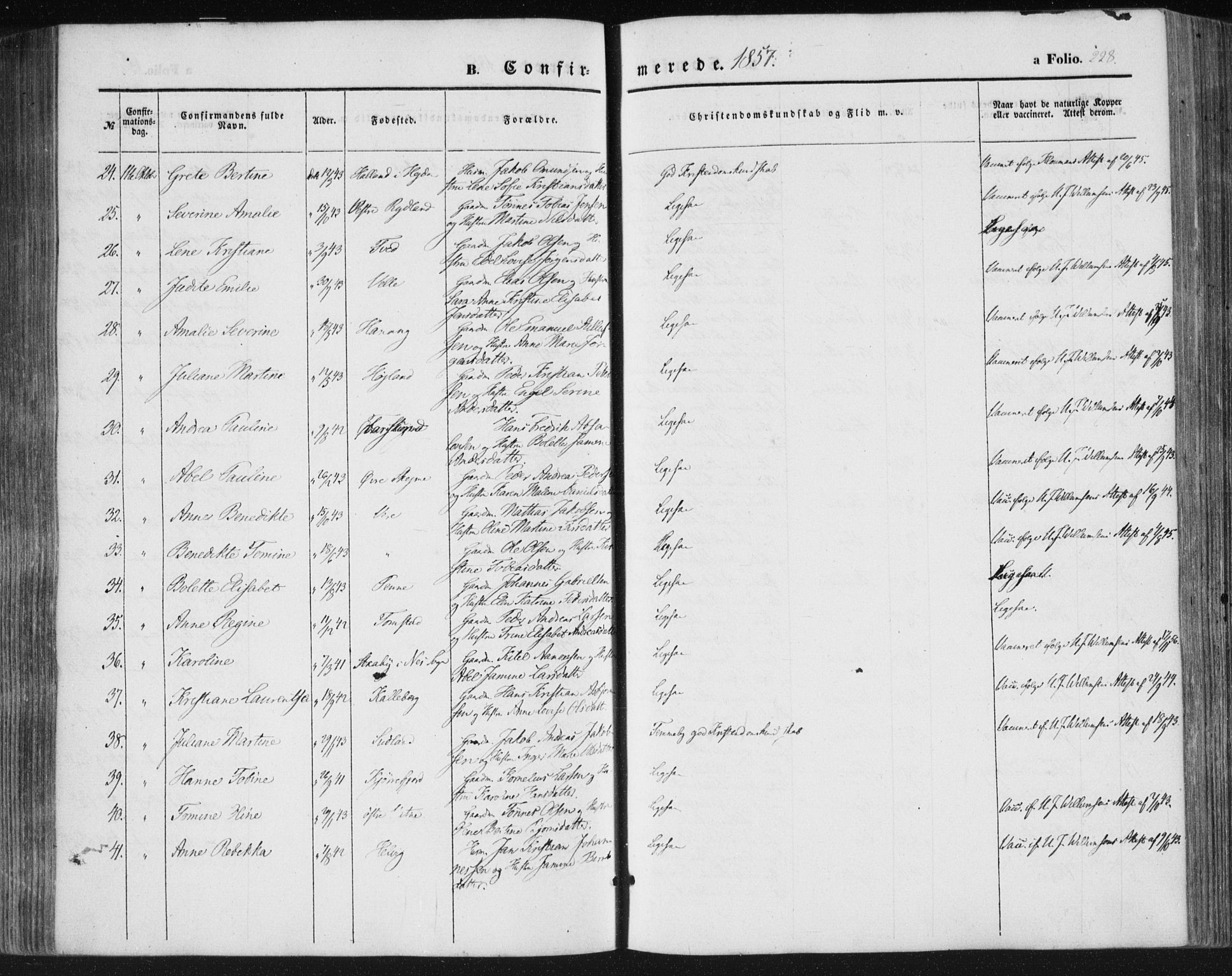 Lista sokneprestkontor, SAK/1111-0027/F/Fa/L0010: Parish register (official) no. A 10, 1846-1861, p. 228