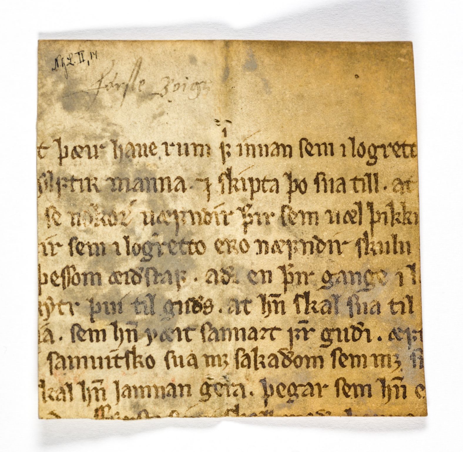 Riksarkivets diplomsamling, AV/RA-EA-5965/F26/L0003: Norrøne membranfragmenter bestand 11-30, 1100-1536, p. 2