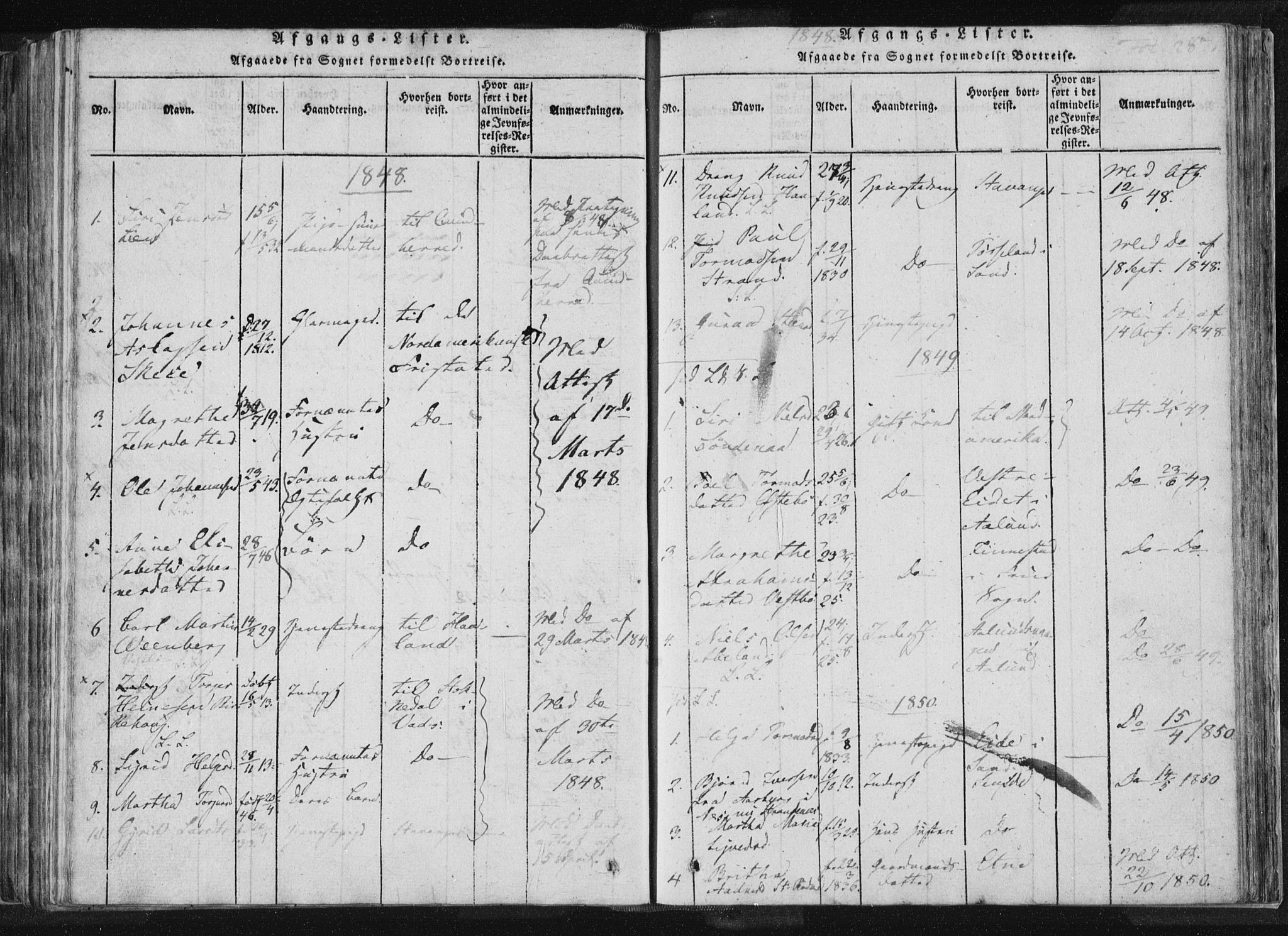 Vikedal sokneprestkontor, AV/SAST-A-101840/01/IV: Parish register (official) no. A 4, 1816-1850, p. 287