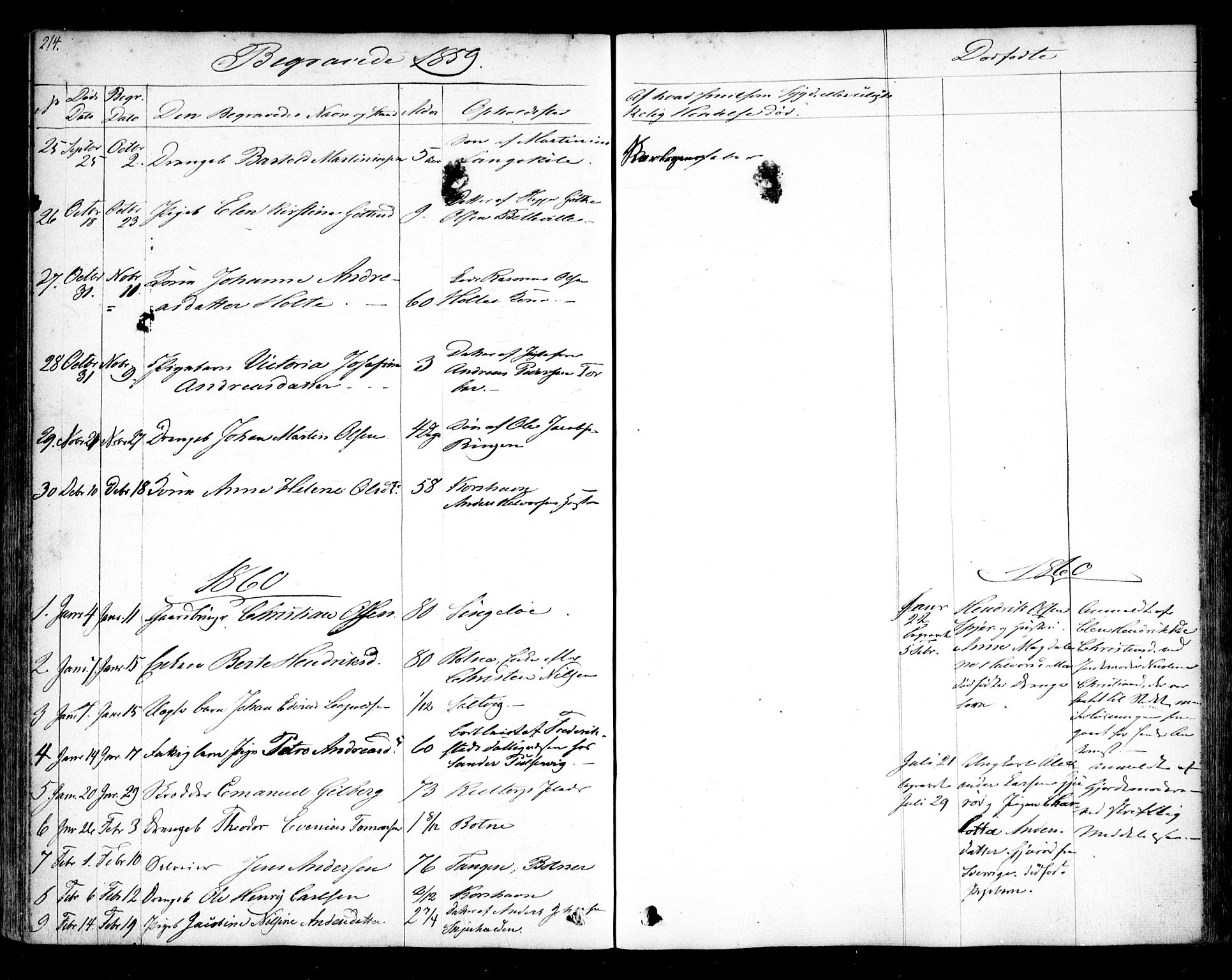 Hvaler prestekontor Kirkebøker, SAO/A-2001/F/Fa/L0006: Parish register (official) no. I 6, 1846-1863, p. 214
