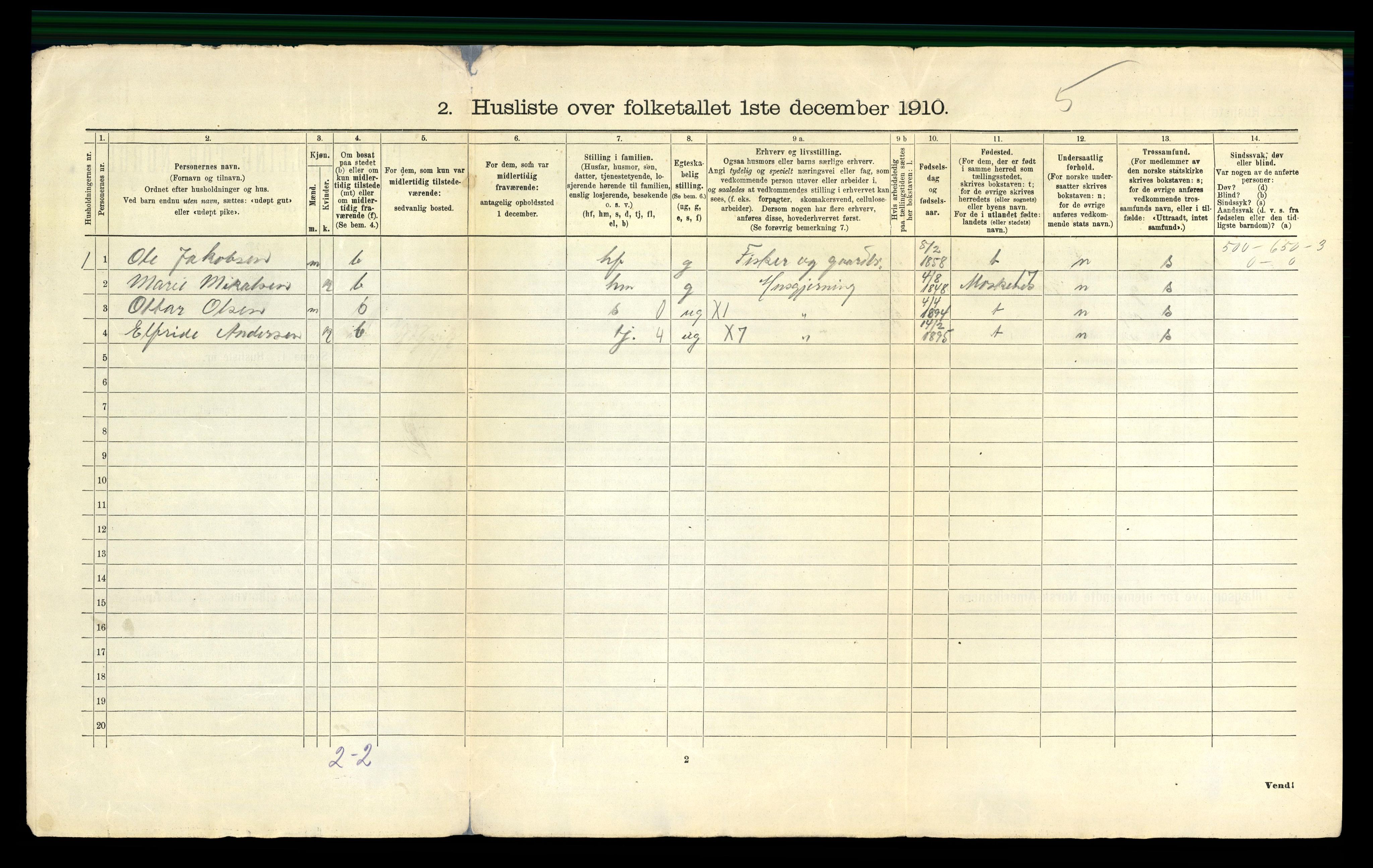 RA, 1910 census for Tjøtta, 1910, p. 32