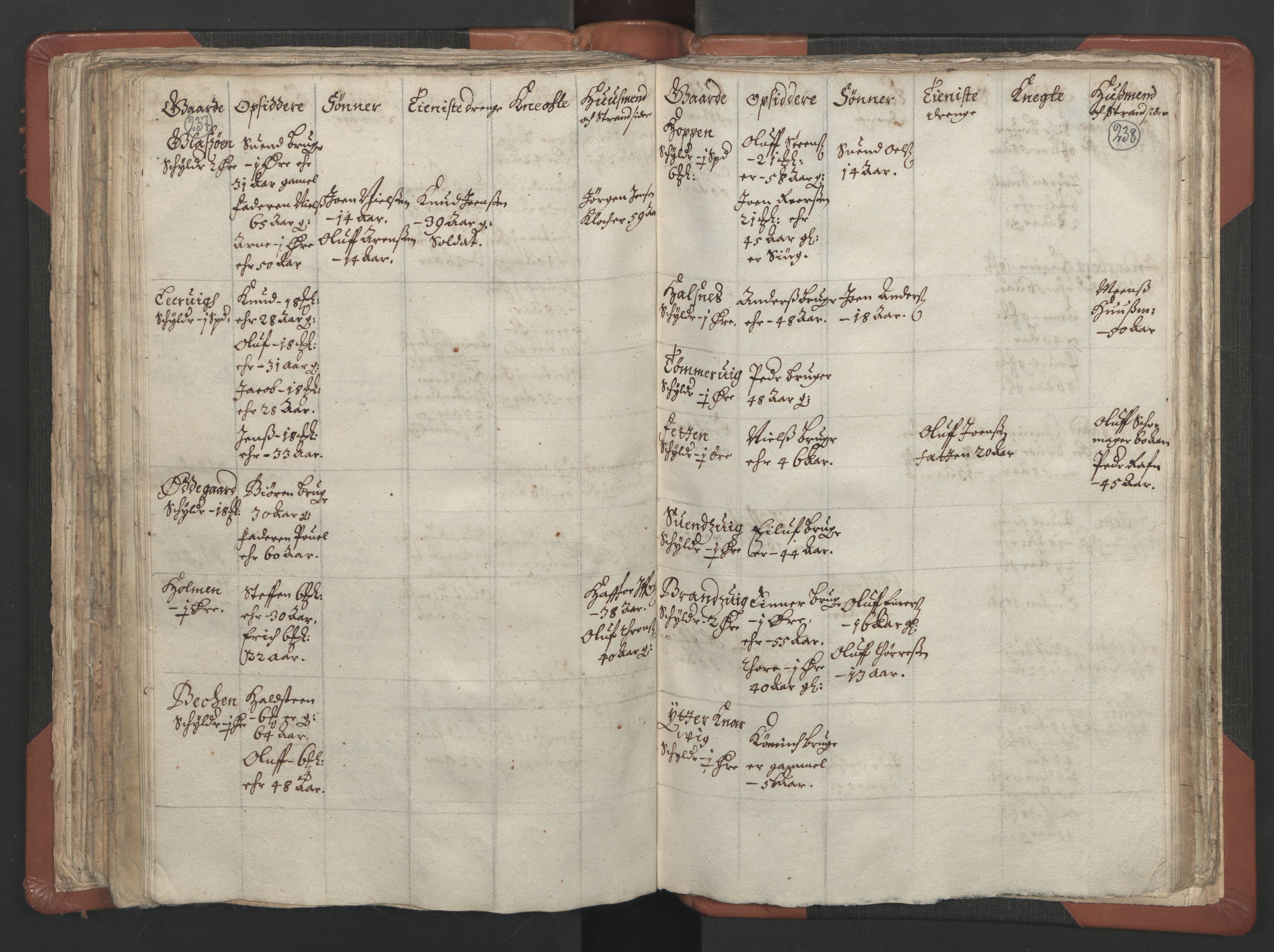 RA, Vicar's Census 1664-1666, no. 29: Nordmøre deanery, 1664-1666, p. 237-238