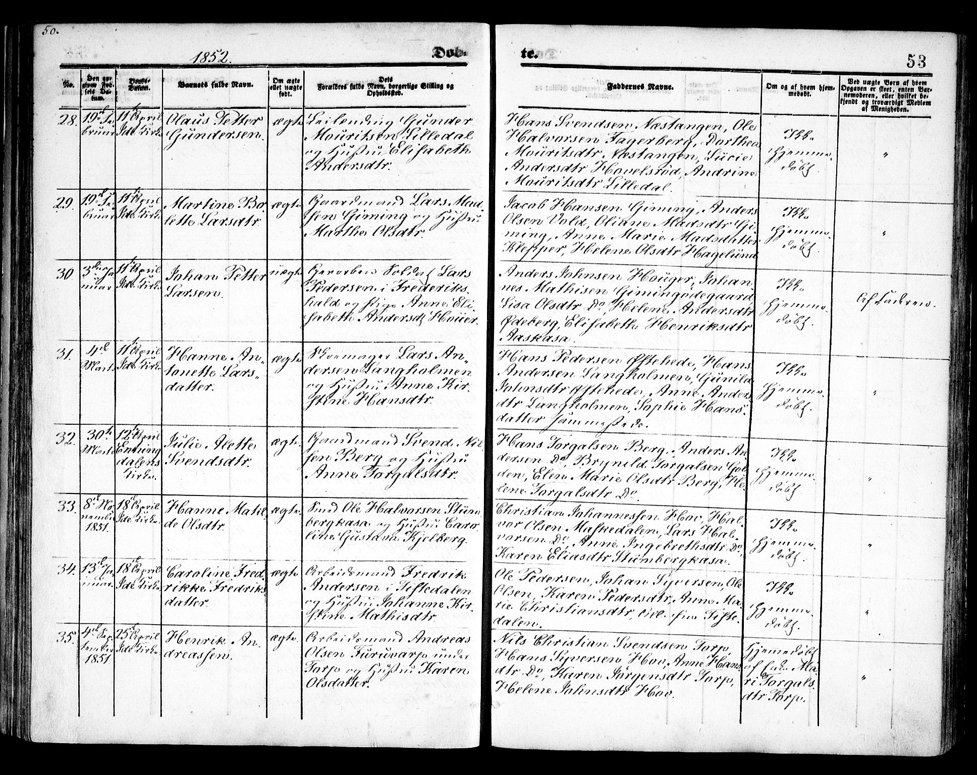 Idd prestekontor Kirkebøker, SAO/A-10911/F/Fc/L0004a: Parish register (official) no. III 4A, 1848-1860, p. 53