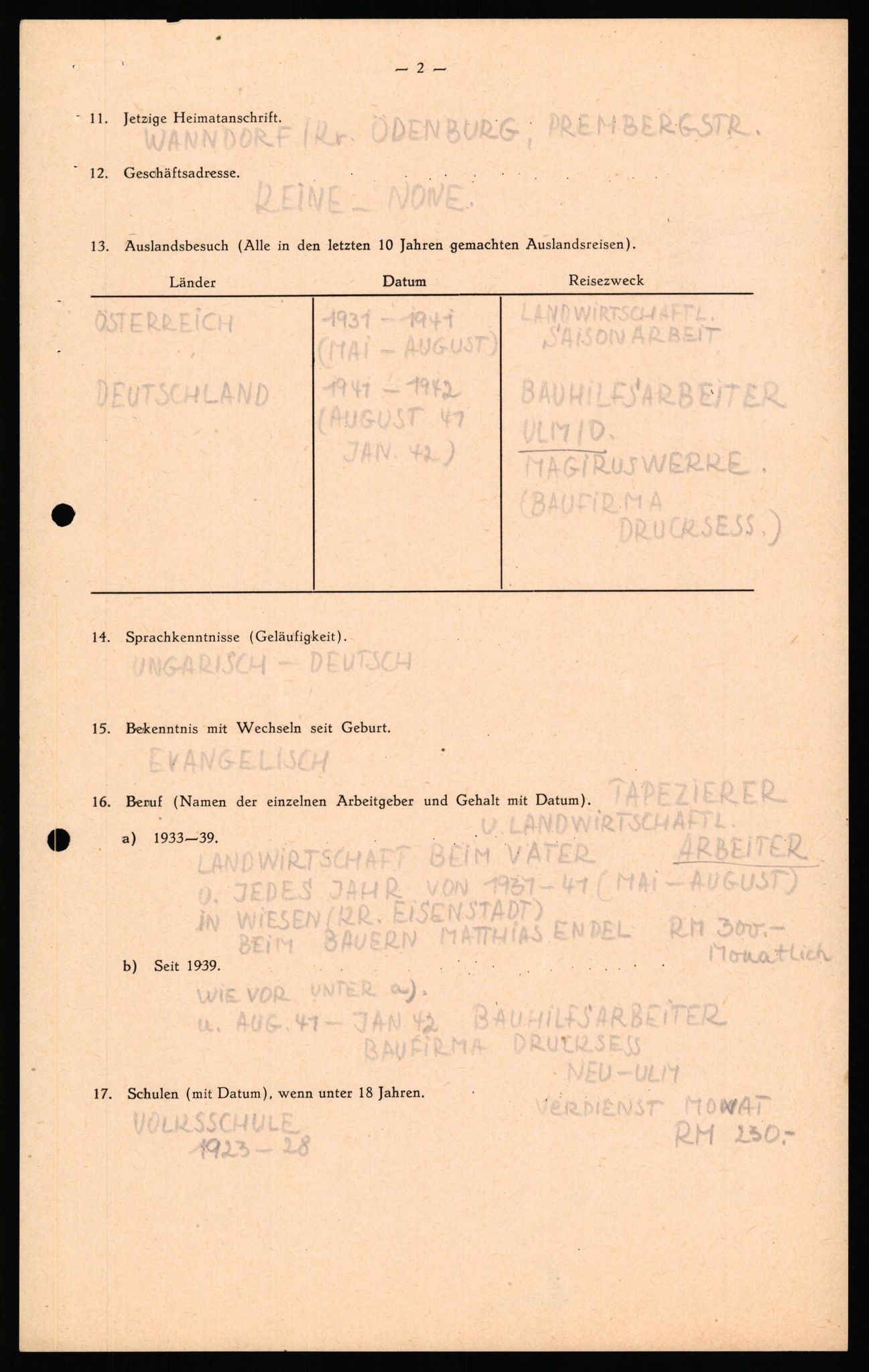 Forsvaret, Forsvarets overkommando II, AV/RA-RAFA-3915/D/Db/L0041: CI Questionaires.  Diverse nasjonaliteter., 1945-1946, p. 555