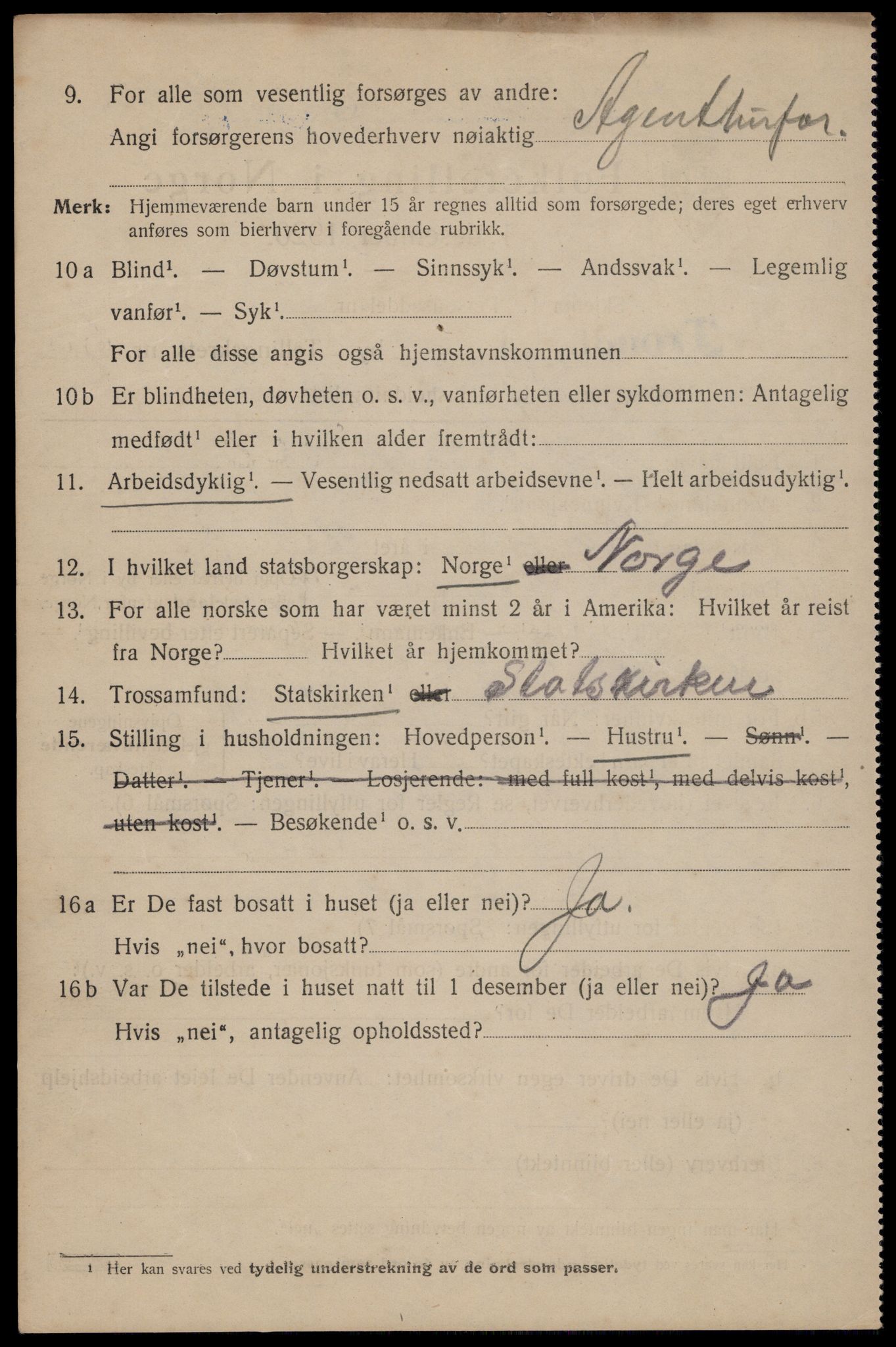 SAT, 1920 census for Trondheim, 1920, p. 121845