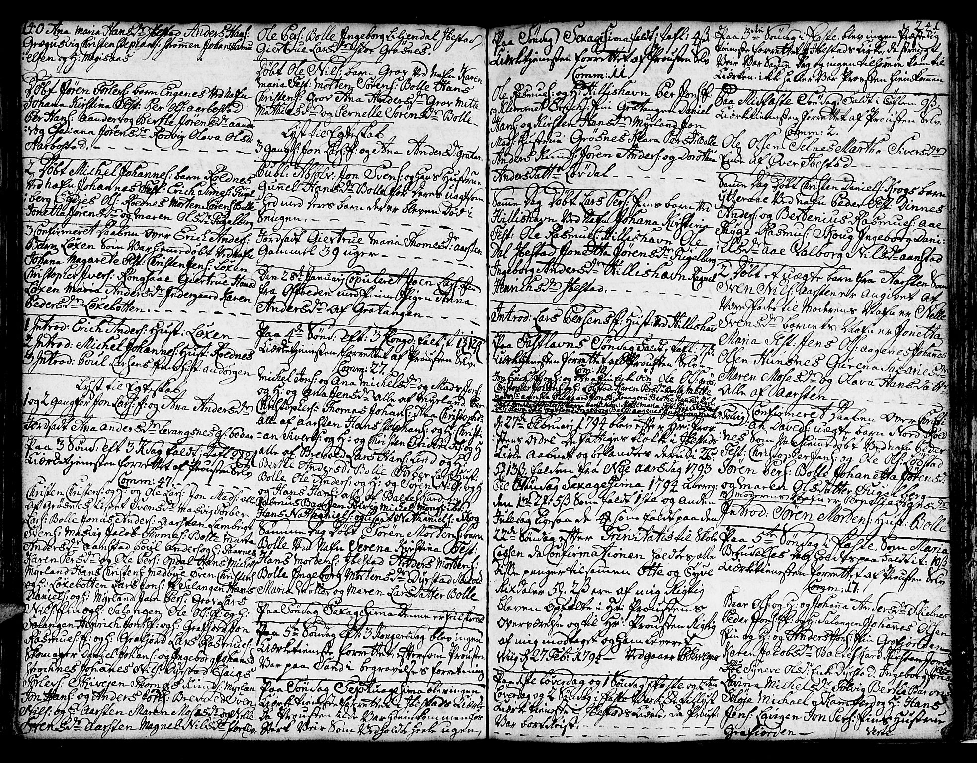 Ibestad sokneprestembete, AV/SATØ-S-0077/H/Ha/Hab/L0001klokker: Parish register (copy) no. 1, 1776-1808, p. 240-241