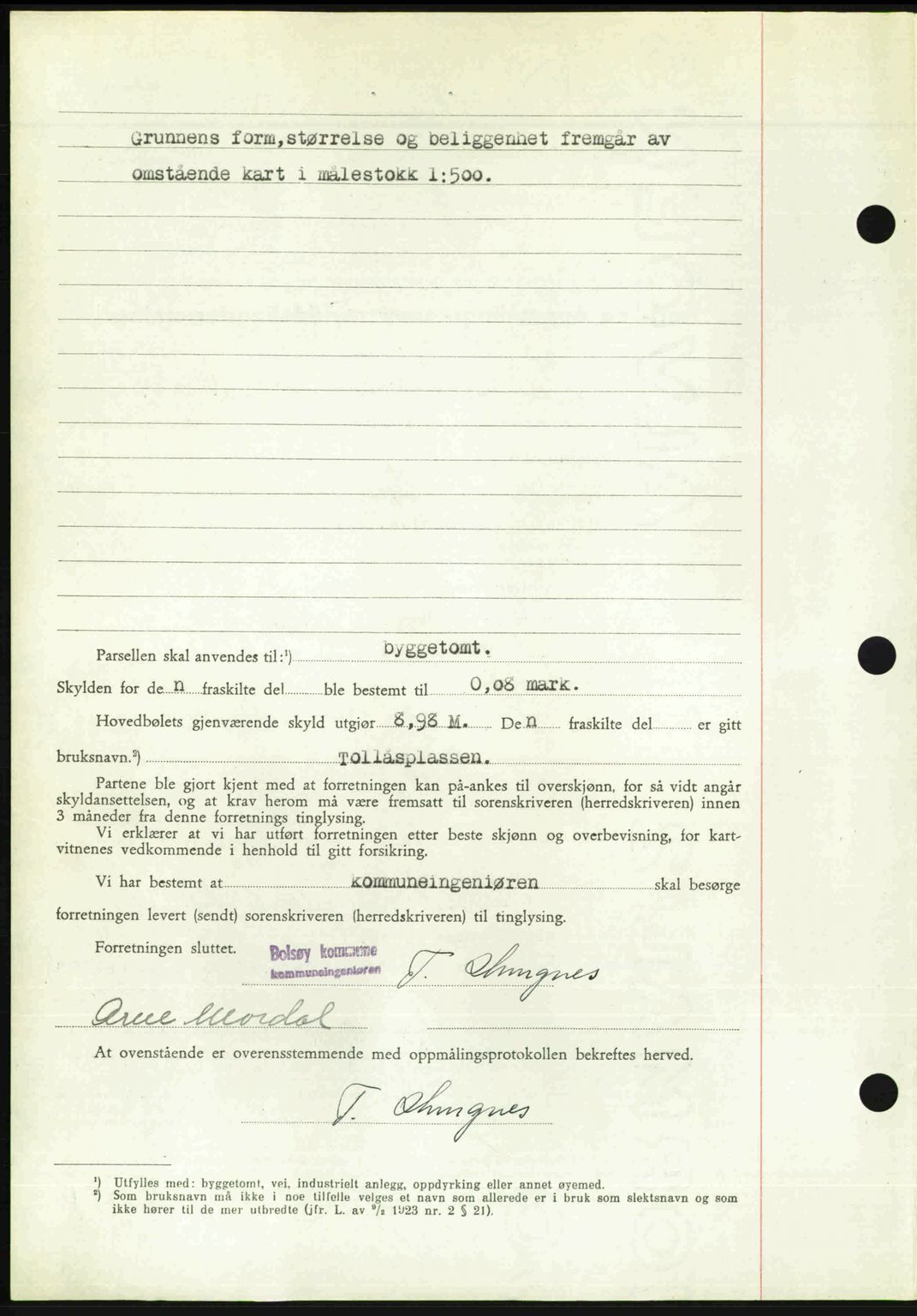 Romsdal sorenskriveri, SAT/A-4149/1/2/2C: Mortgage book no. A24, 1947-1947, Diary no: : 3154/1947