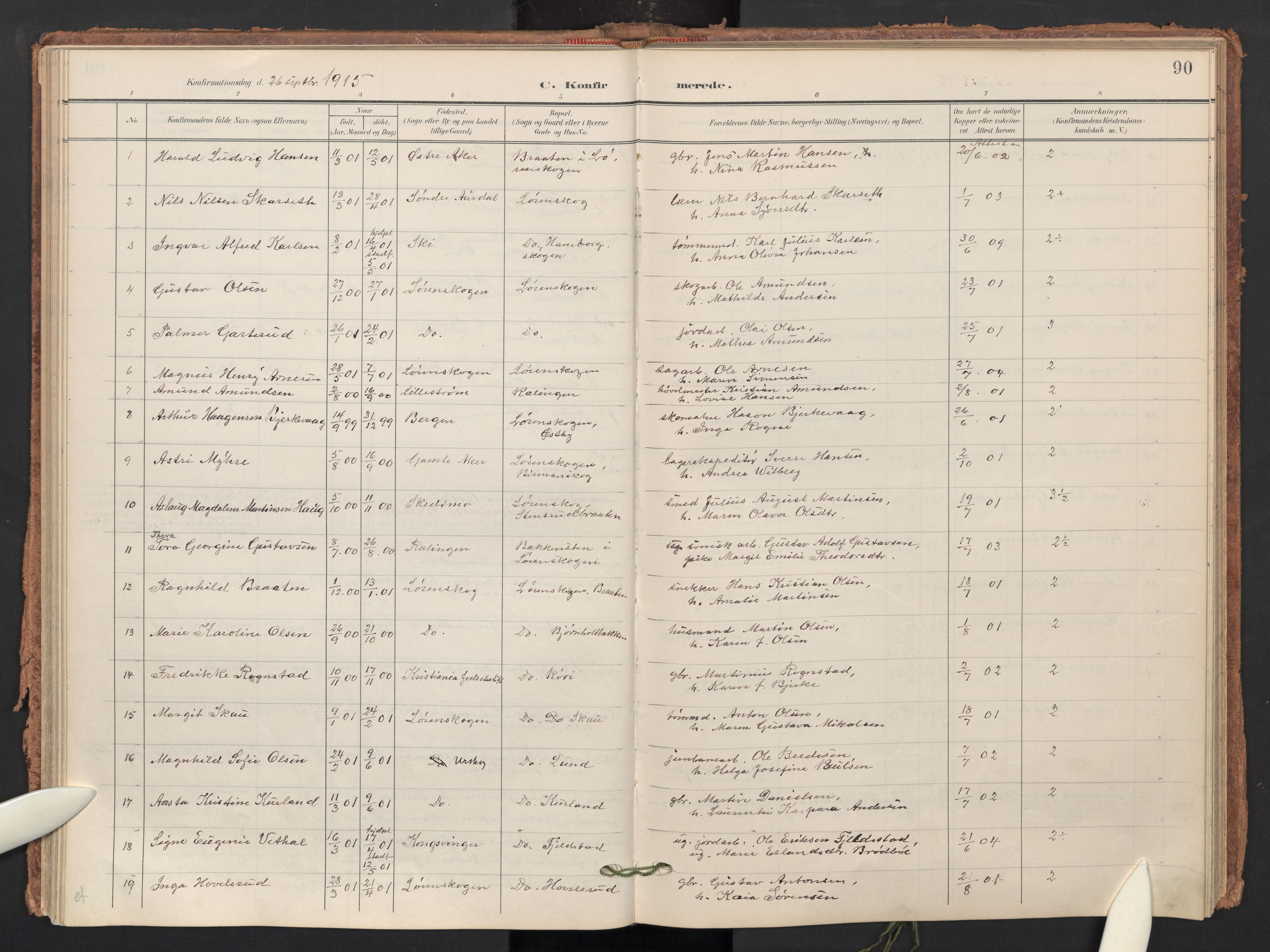 Skedsmo prestekontor Kirkebøker, AV/SAO-A-10033a/F/Fb/L0002: Parish register (official) no. II 2, 1902-1921, p. 90