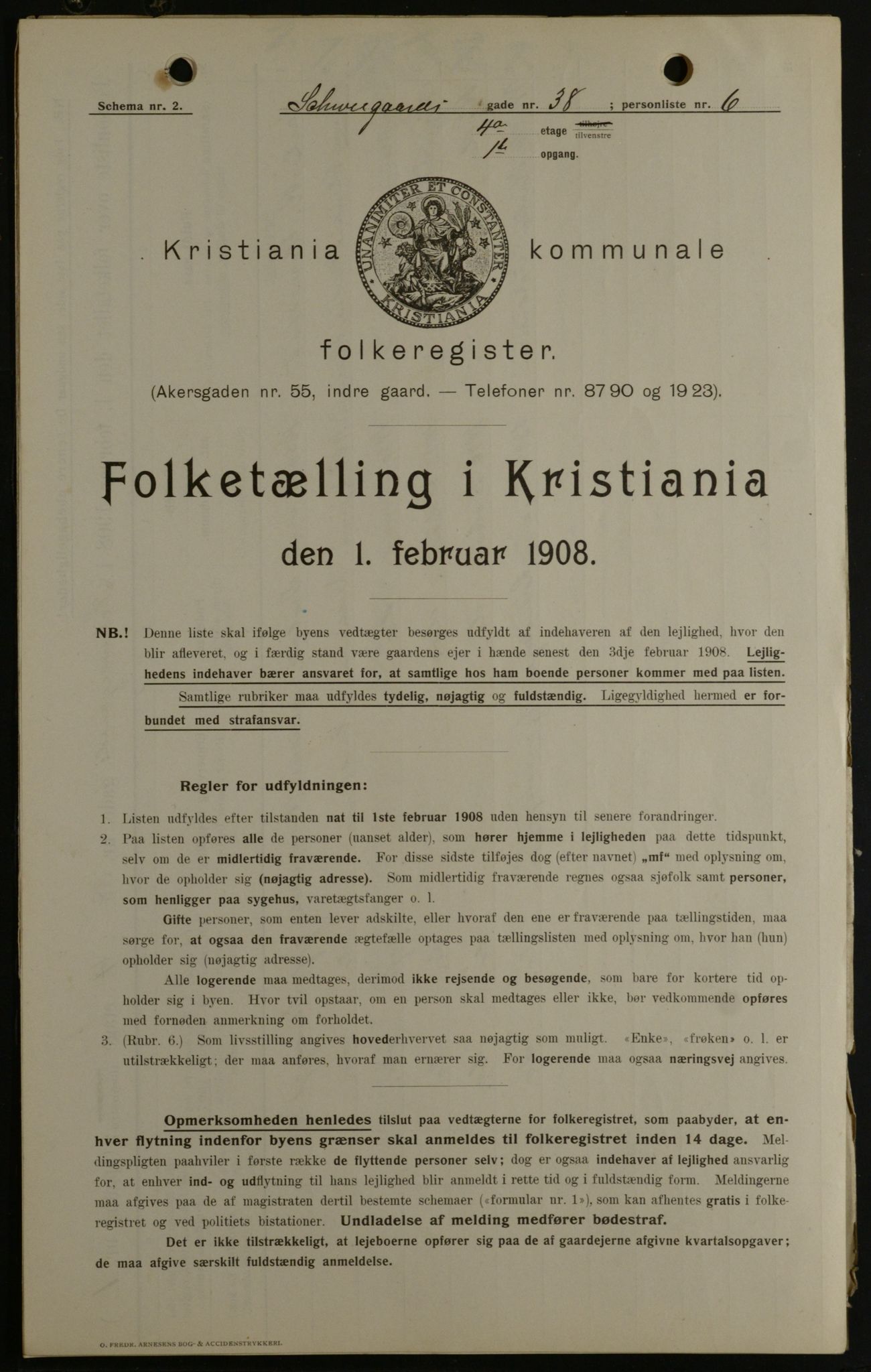 OBA, Municipal Census 1908 for Kristiania, 1908, p. 81834