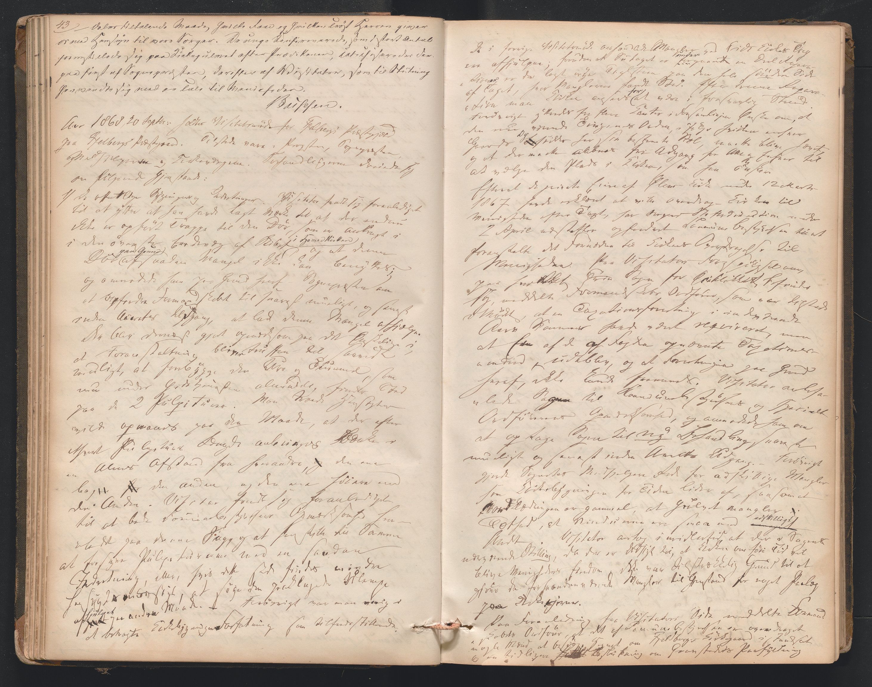 Nordre Sunnhordland prosti, AV/SAB-A-99912/F/L0001: Visitasprotokoll , 1860-1959, p. 43