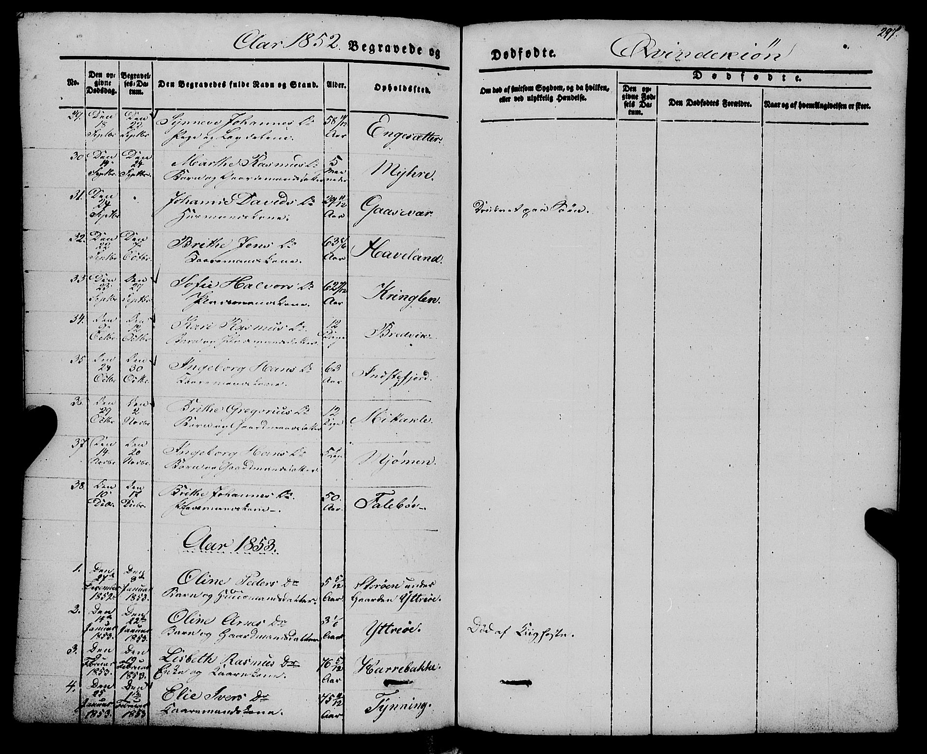 Gulen sokneprestembete, AV/SAB-A-80201/H/Haa/Haaa/L0021: Parish register (official) no. A 21, 1848-1858, p. 297