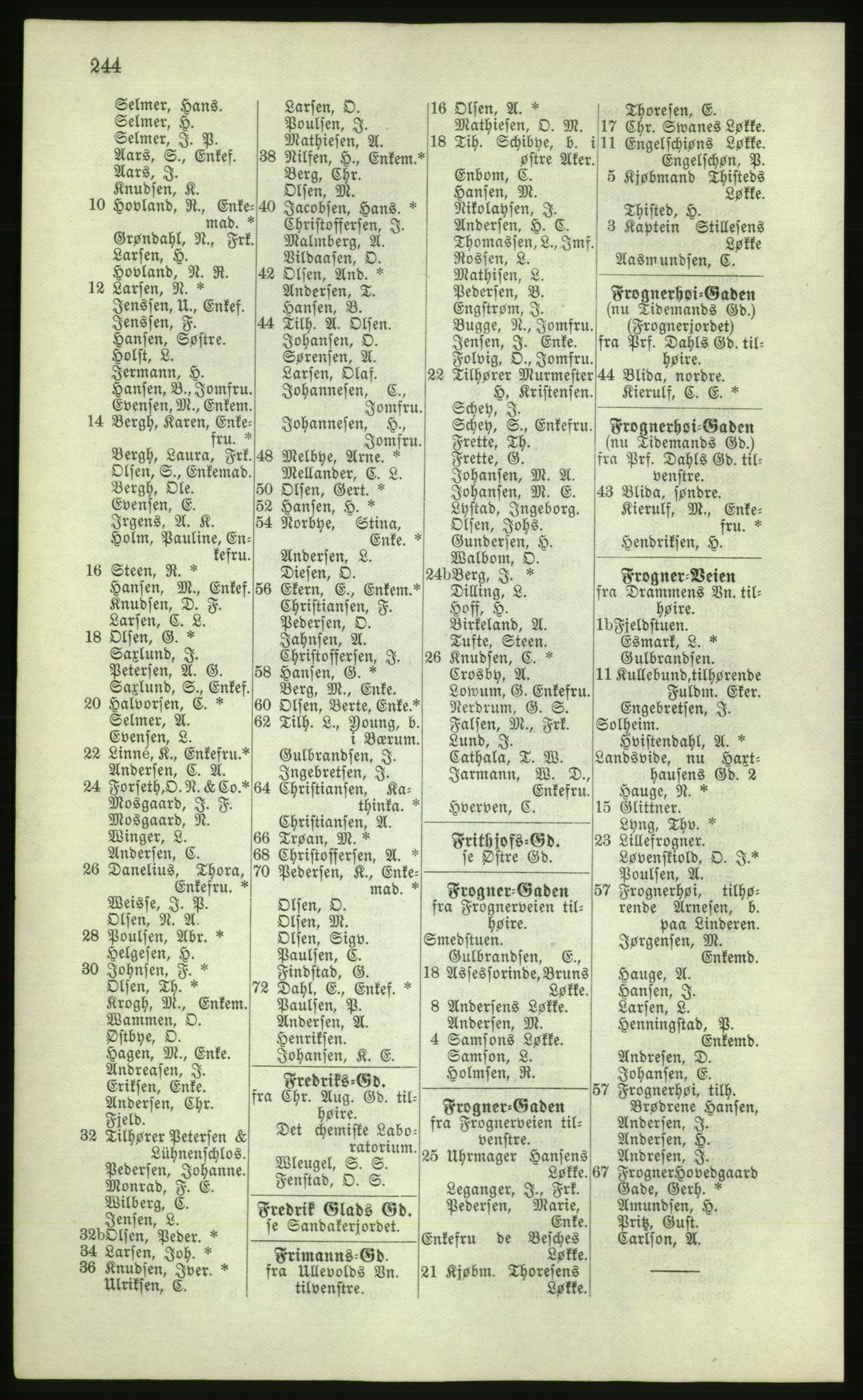 Kristiania/Oslo adressebok, PUBL/-, 1881, p. 244