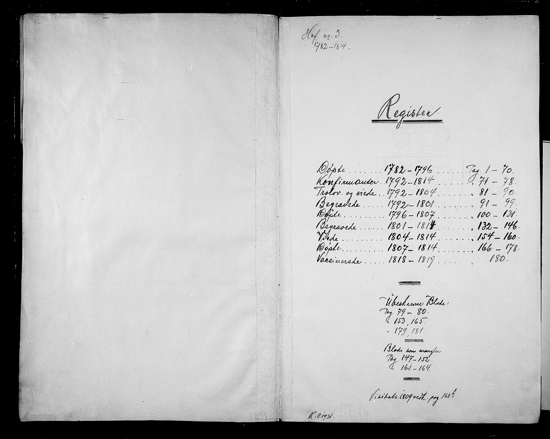 Hof kirkebøker, SAKO/A-64/F/Fa/L0003: Parish register (official) no. I 3, 1782-1814