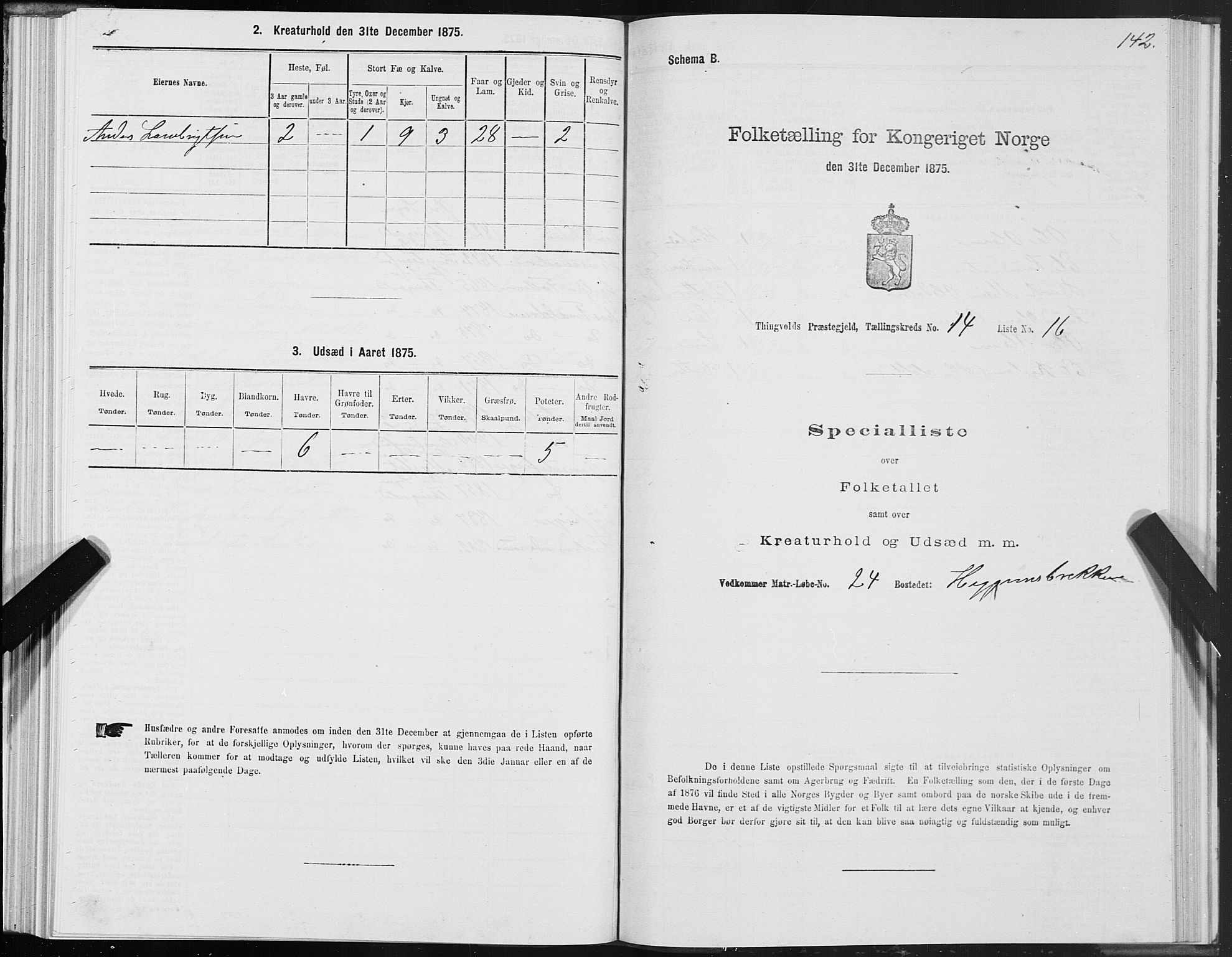 SAT, 1875 census for 1560P Tingvoll, 1875, p. 5142