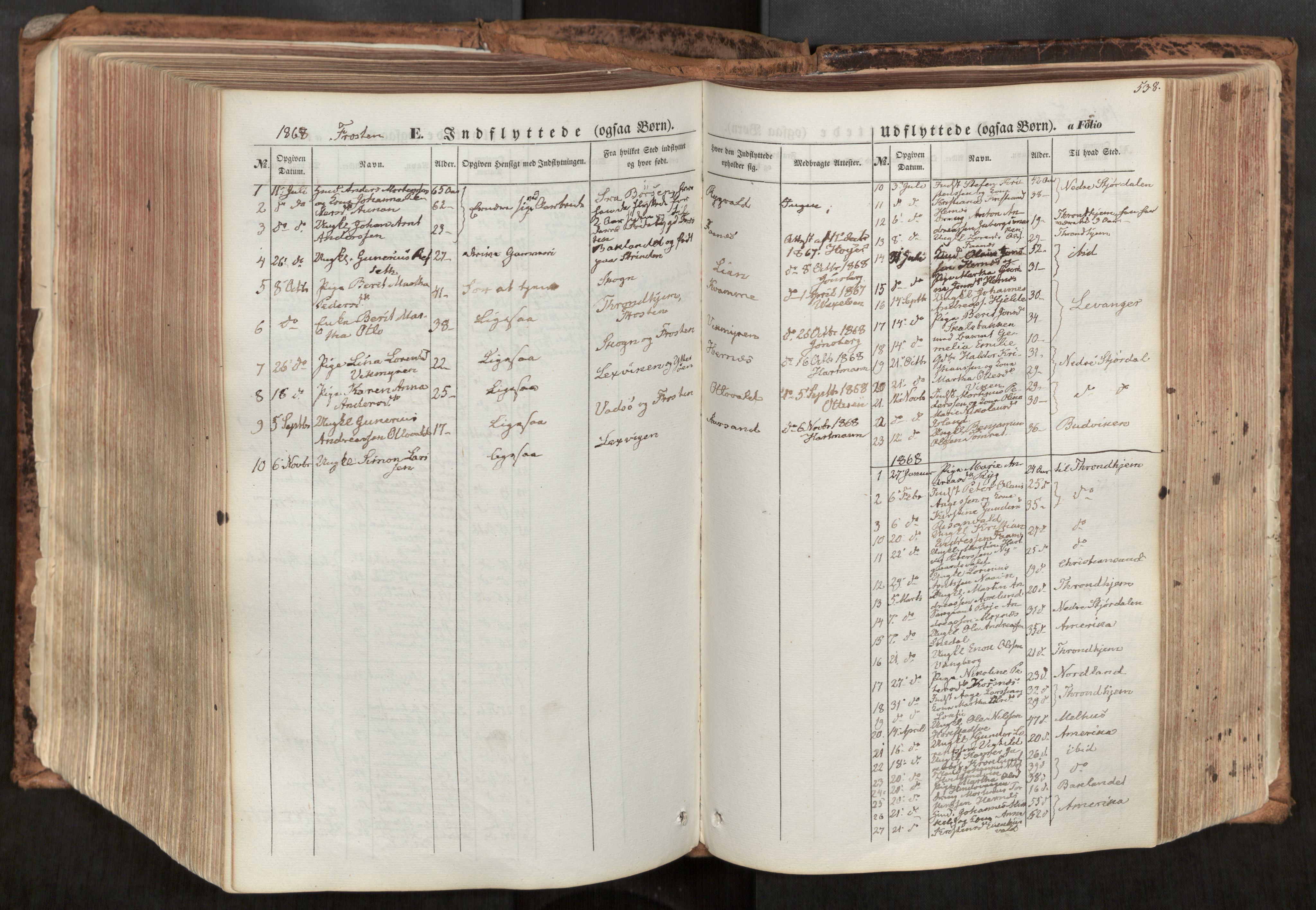 Ministerialprotokoller, klokkerbøker og fødselsregistre - Nord-Trøndelag, SAT/A-1458/713/L0116: Parish register (official) no. 713A07, 1850-1877, p. 538
