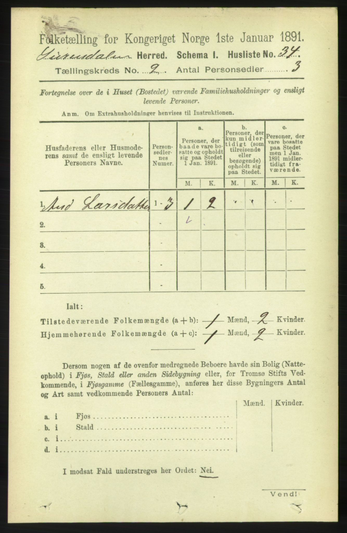 RA, 1891 census for 1566 Surnadal, 1891, p. 504