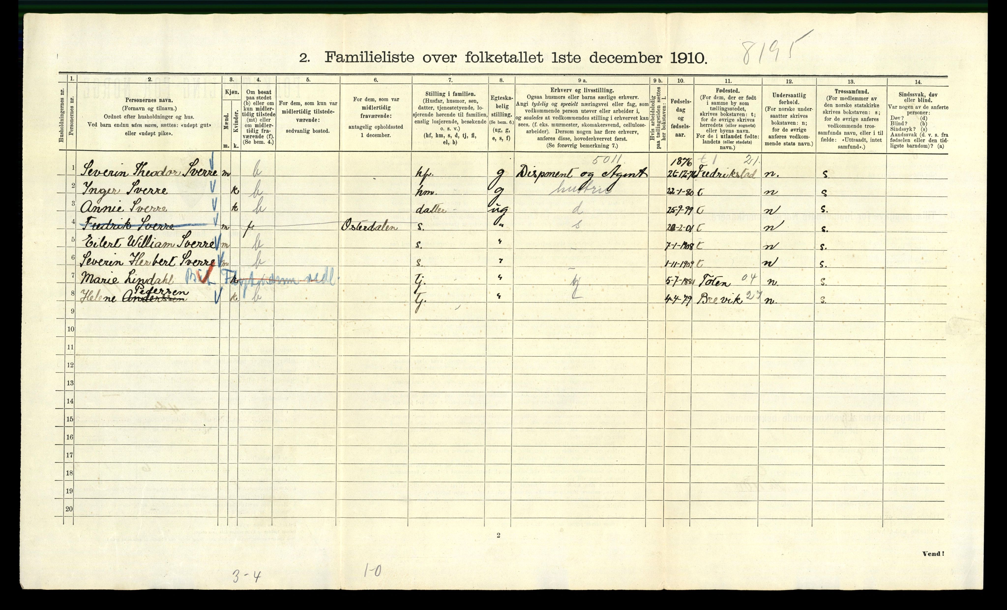 RA, 1910 census for Kristiania, 1910, p. 95222