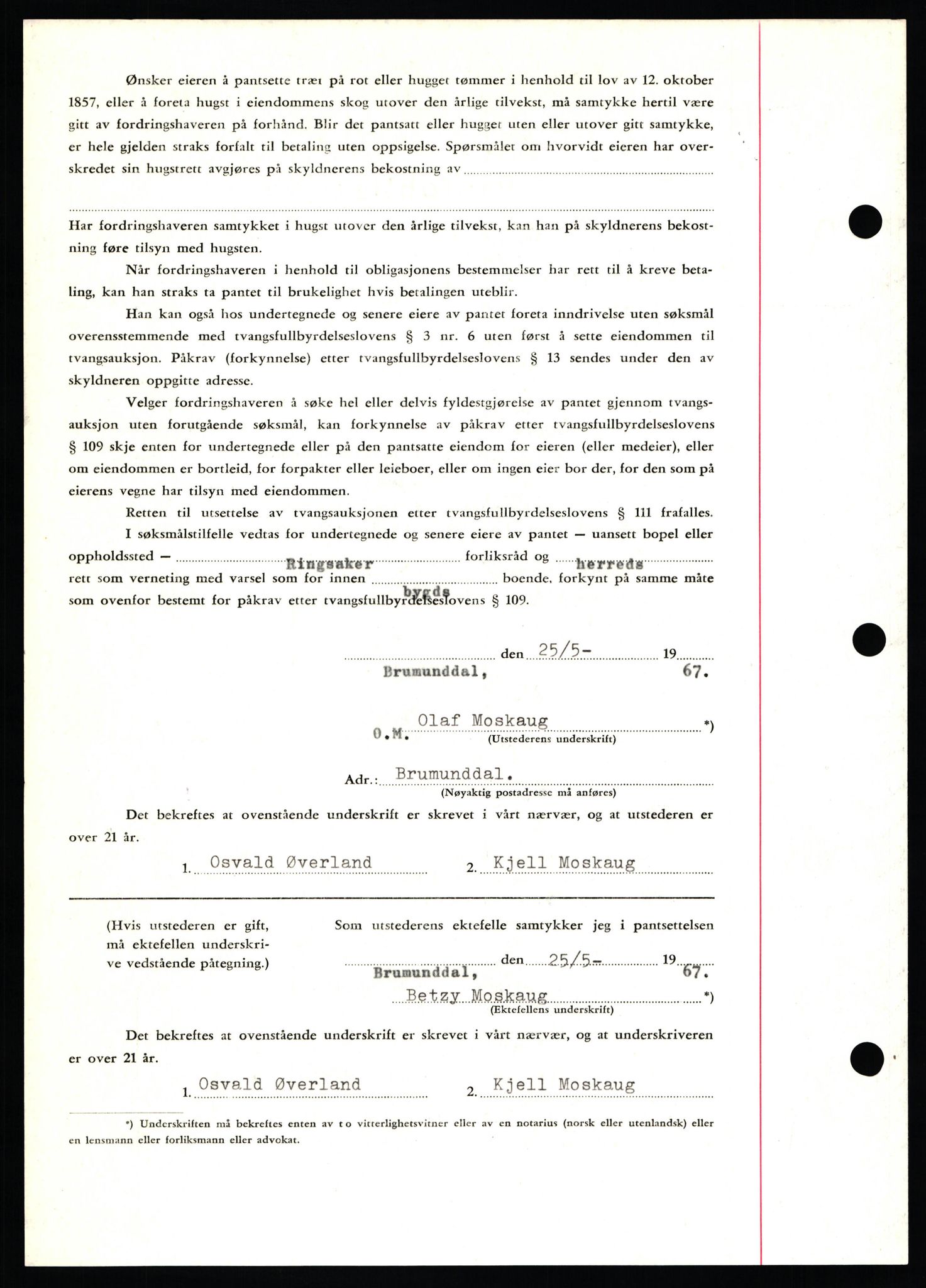 Nord-Hedmark sorenskriveri, SAH/TING-012/H/Hb/Hbf/L0071: Mortgage book no. B71, 1967-1967, Diary no: : 2380/1967
