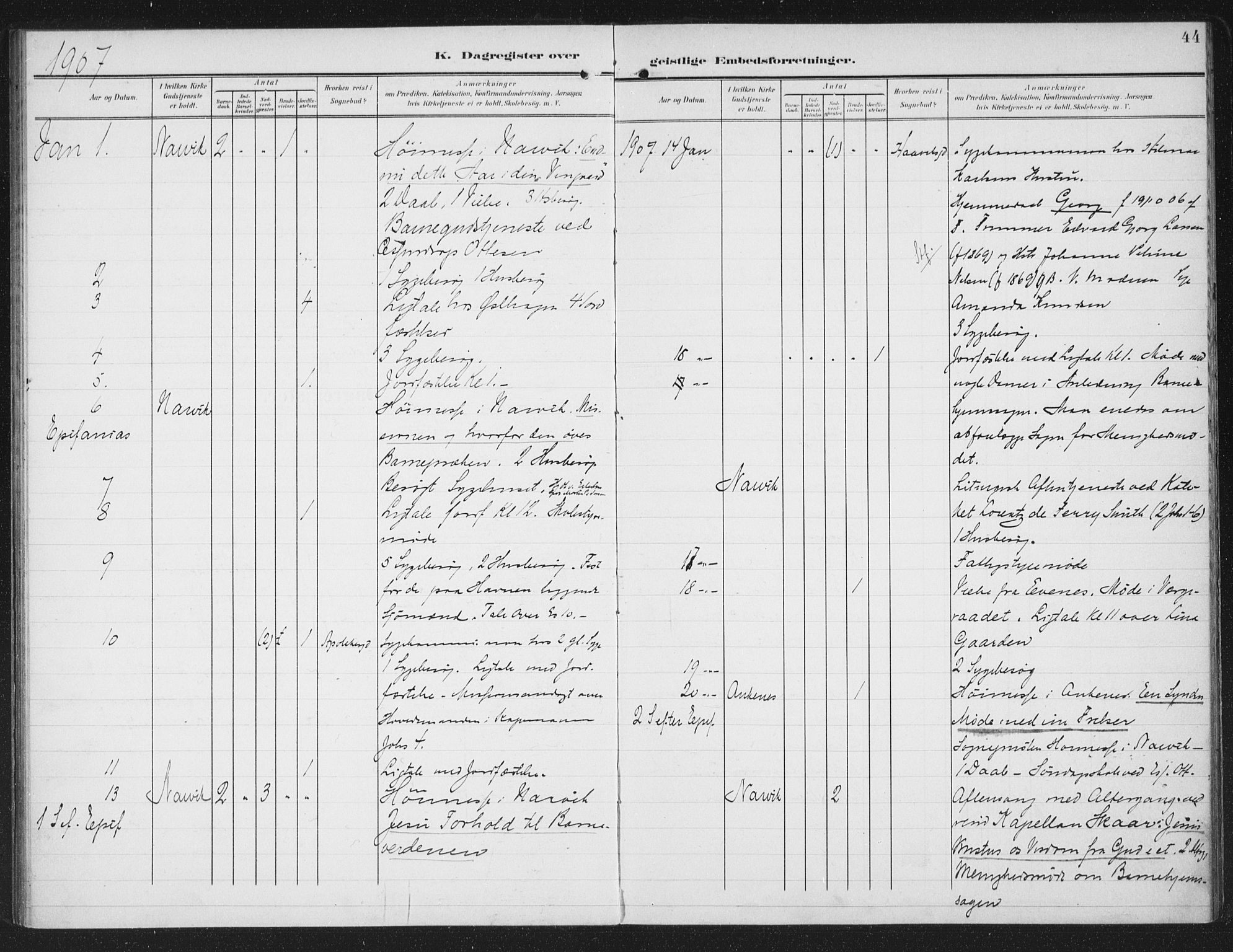 Ministerialprotokoller, klokkerbøker og fødselsregistre - Nordland, AV/SAT-A-1459/871/L0986: Parish register (official) no. 871A02, 1902-1925, p. 44