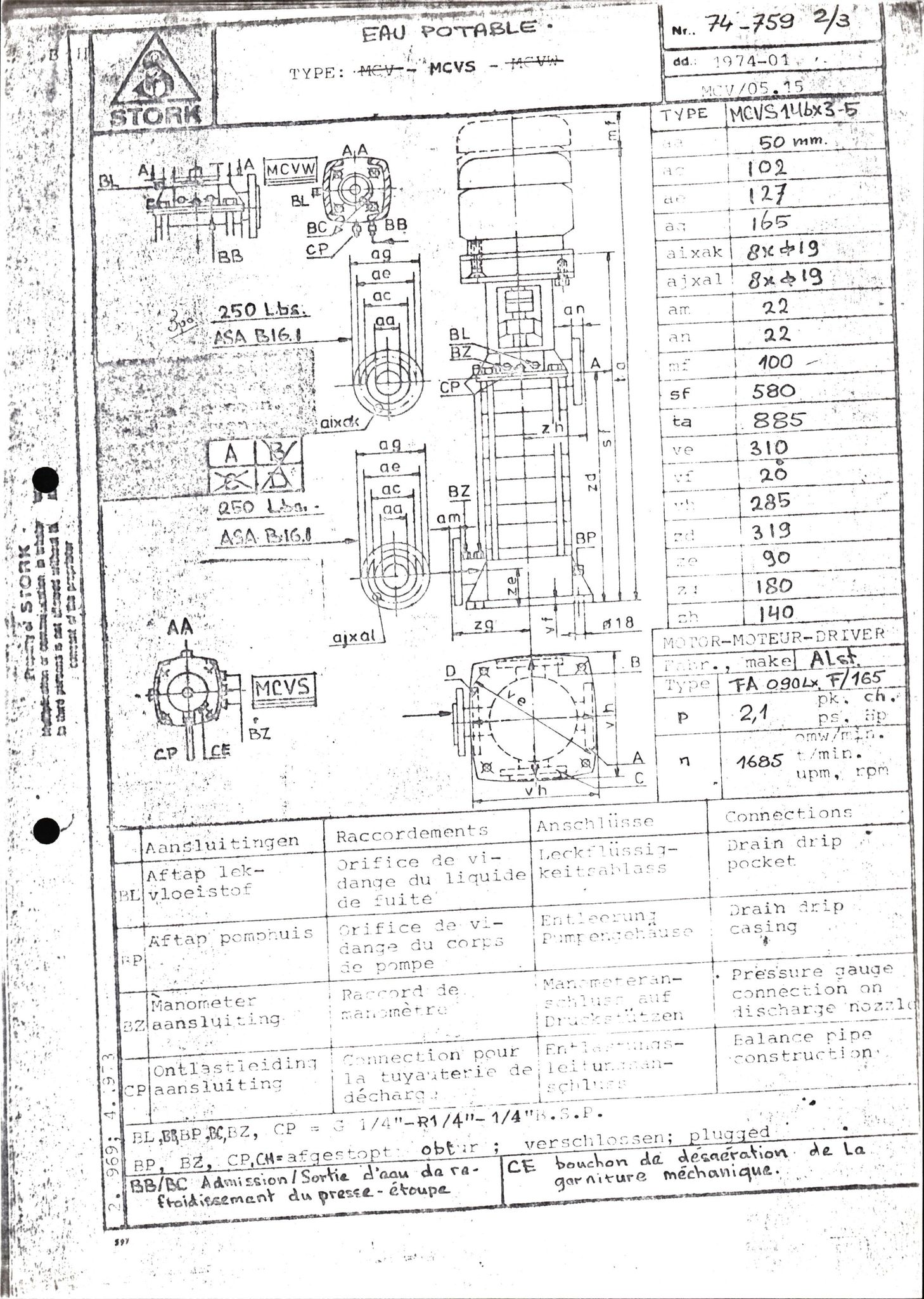 Pa 1503 - Stavanger Drilling AS, AV/SAST-A-101906/2/E/Eb/Ebb/L0001: Alexander L. Kielland plattform - Operation manual, 1976, p. 322