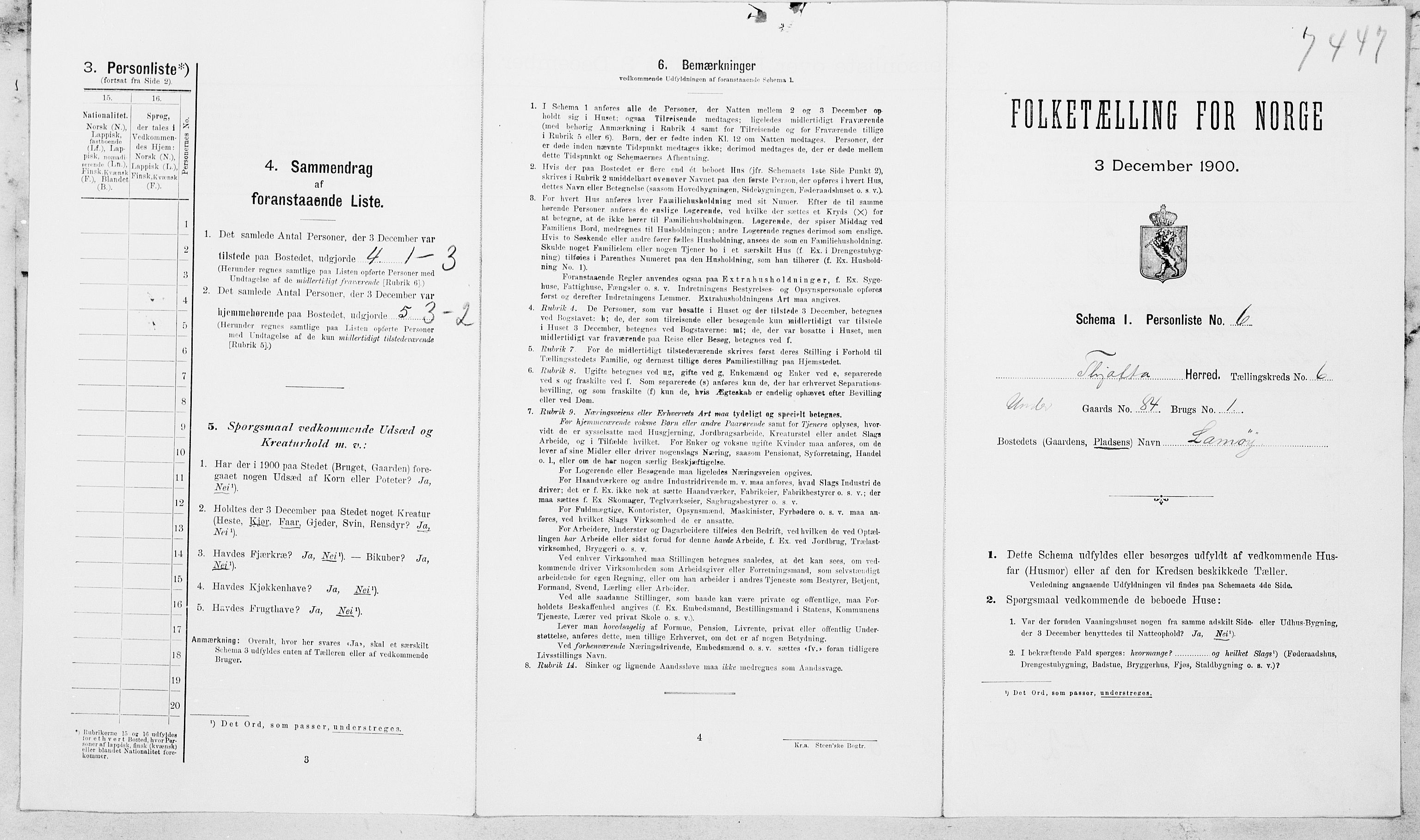 SAT, 1900 census for Tjøtta, 1900, p. 760