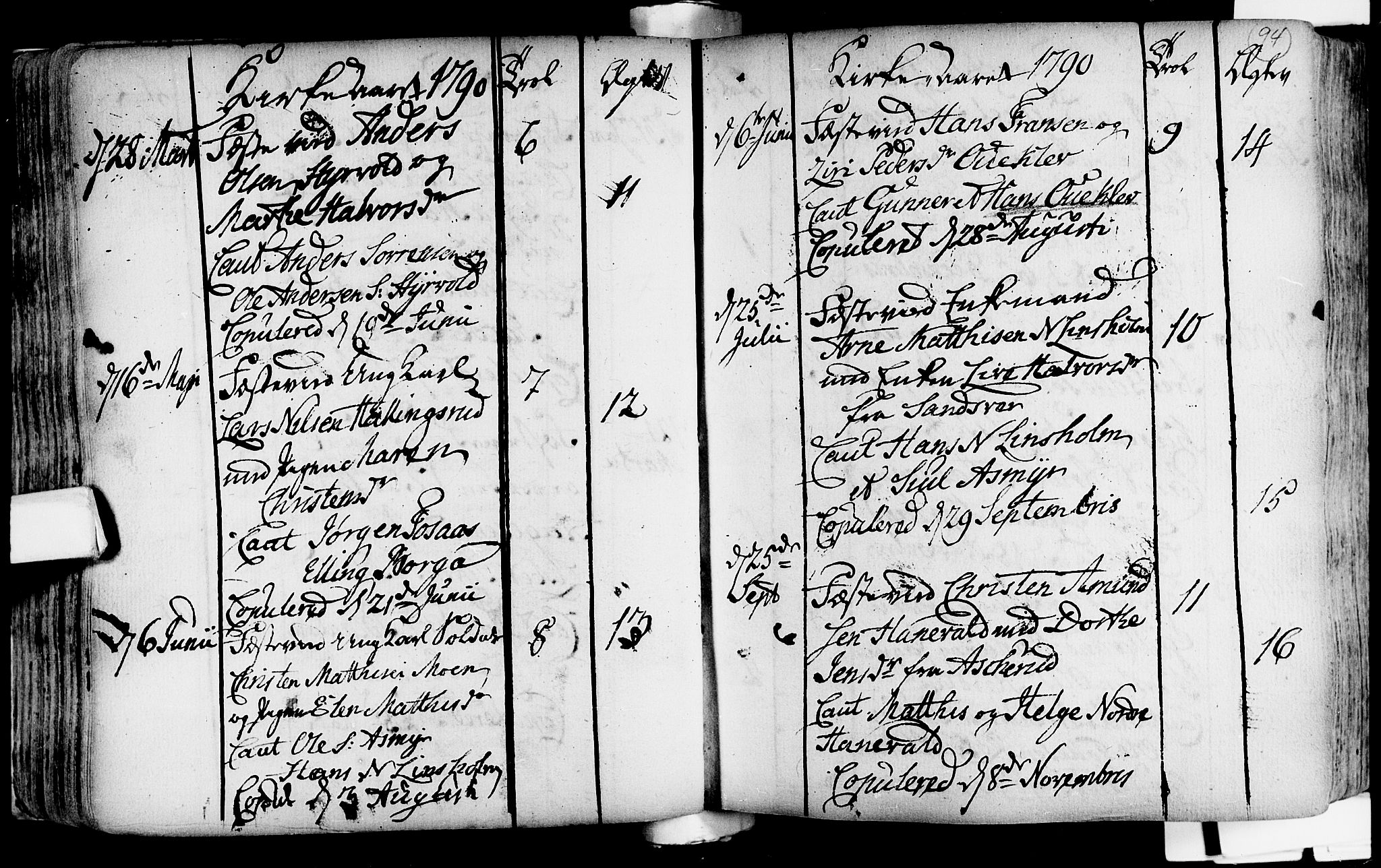 Lardal kirkebøker, SAKO/A-350/F/Fa/L0004: Parish register (official) no. i 4, 1733-1815, p. 94