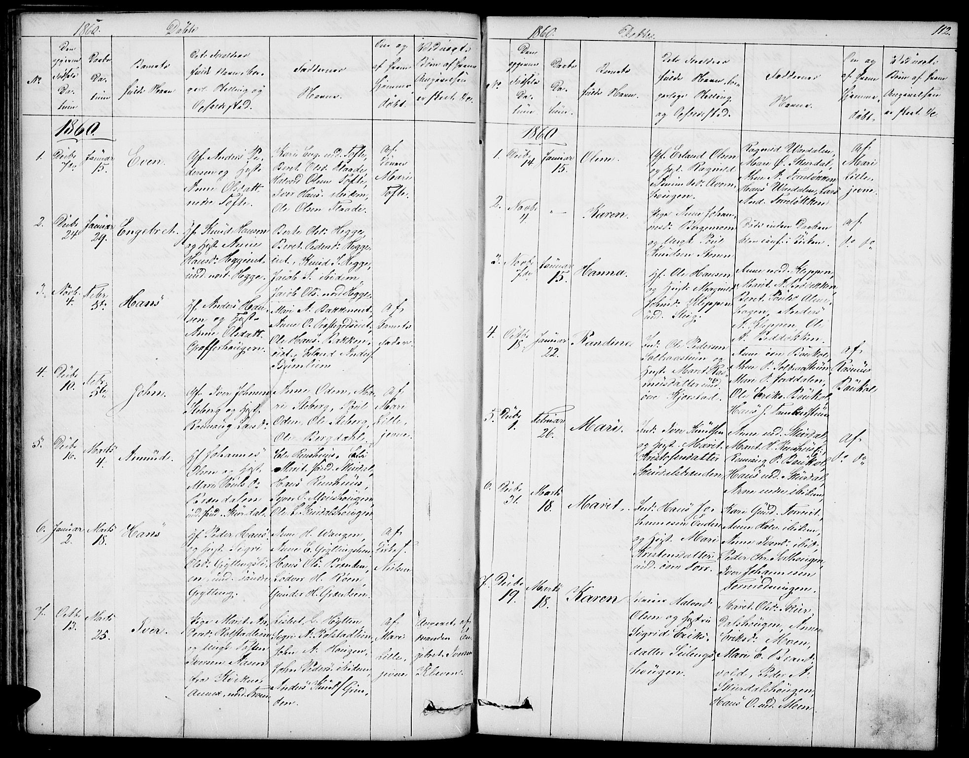 Sør-Fron prestekontor, SAH/PREST-010/H/Ha/Hab/L0001: Parish register (copy) no. 1, 1844-1863, p. 112
