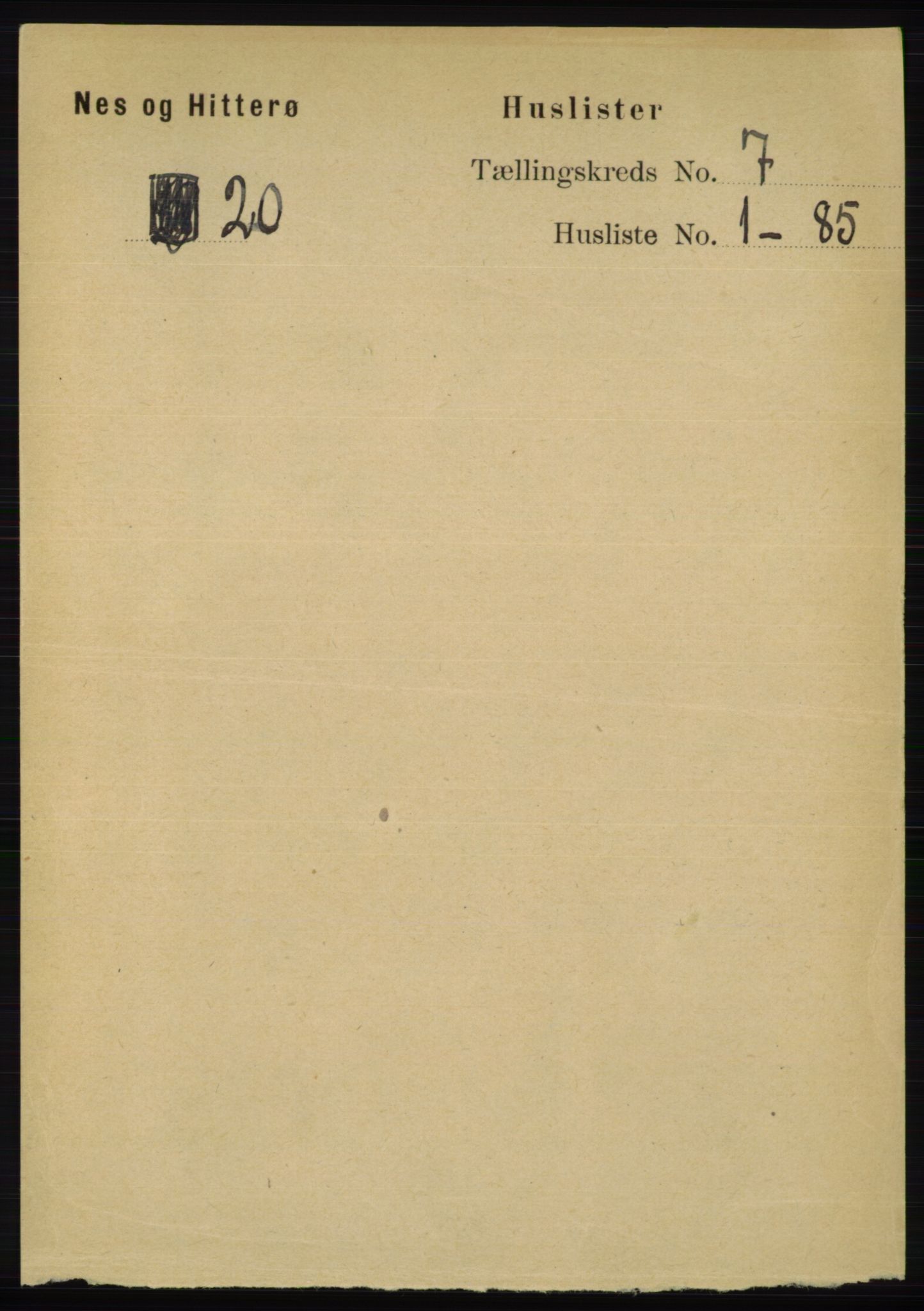 RA, 1891 census for 1043 Hidra og Nes, 1891, p. 2712