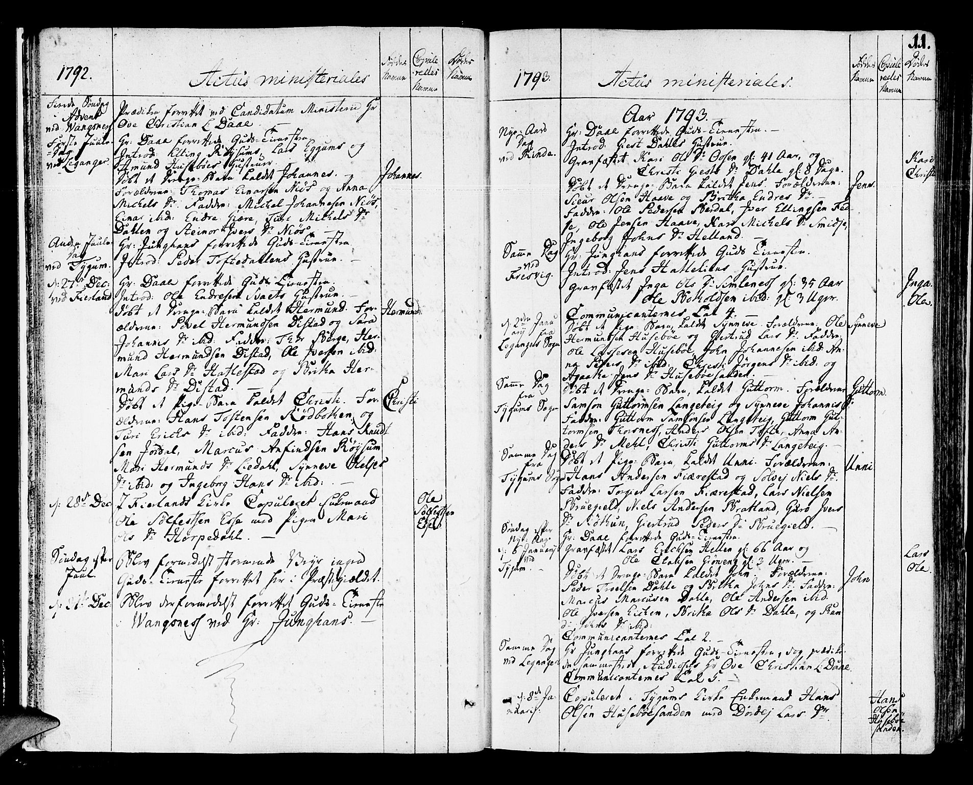 Leikanger sokneprestembete, SAB/A-81001: Parish register (official) no. A 5, 1792-1809, p. 11