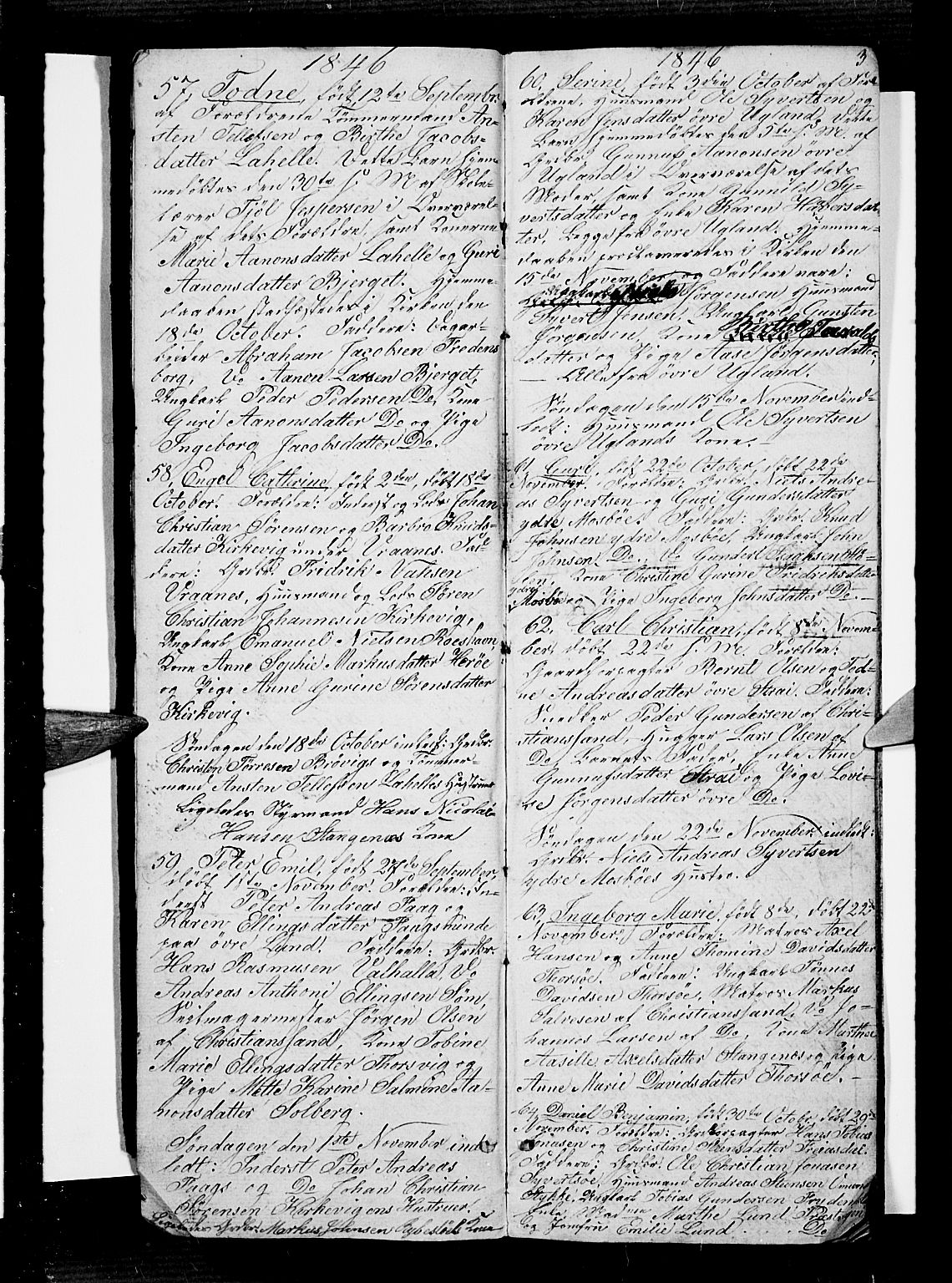 Oddernes sokneprestkontor, AV/SAK-1111-0033/F/Fb/Fba/L0005: Parish register (copy) no. B 5, 1846-1859, p. 3