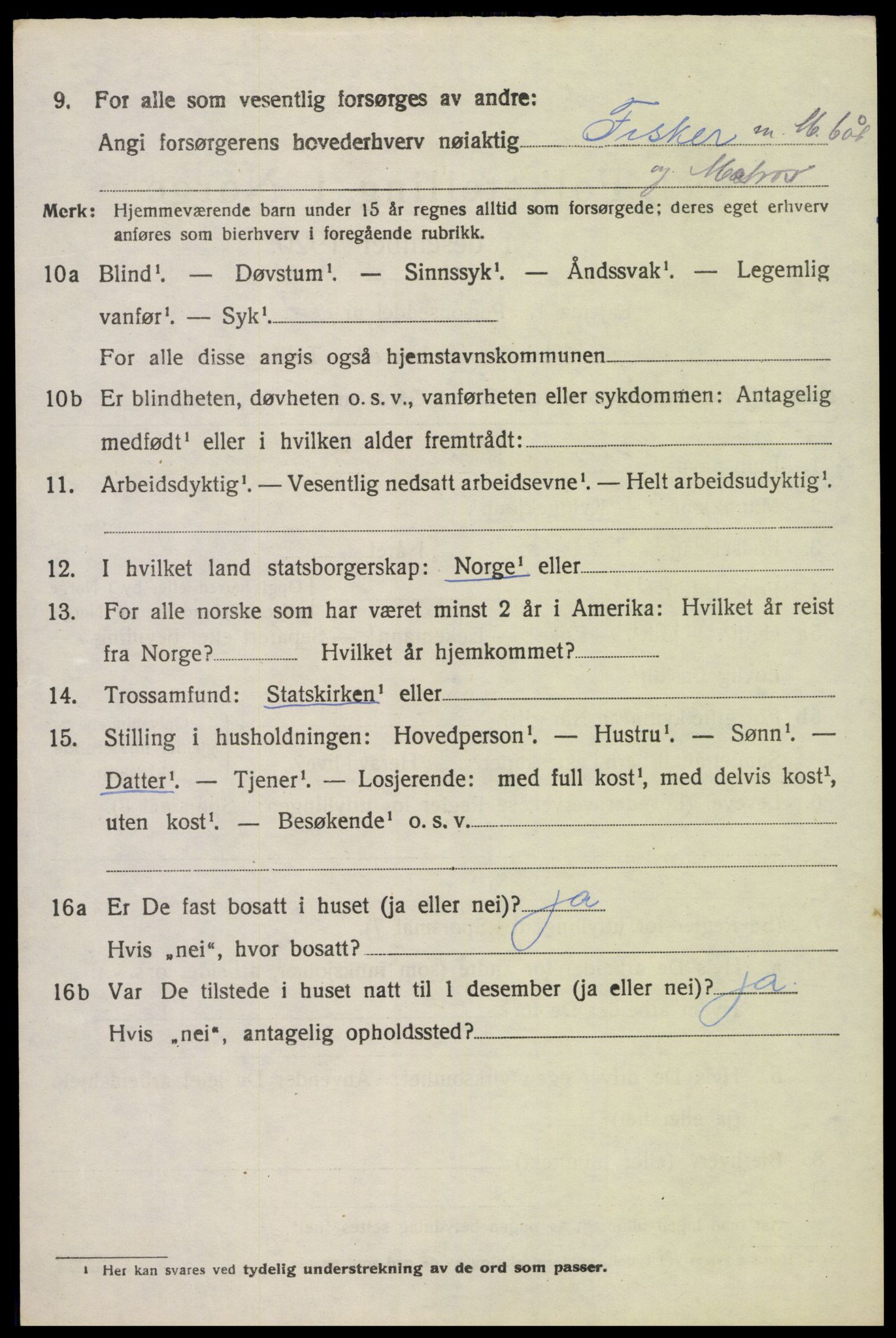 SAK, 1920 census for Søgne, 1920, p. 5990