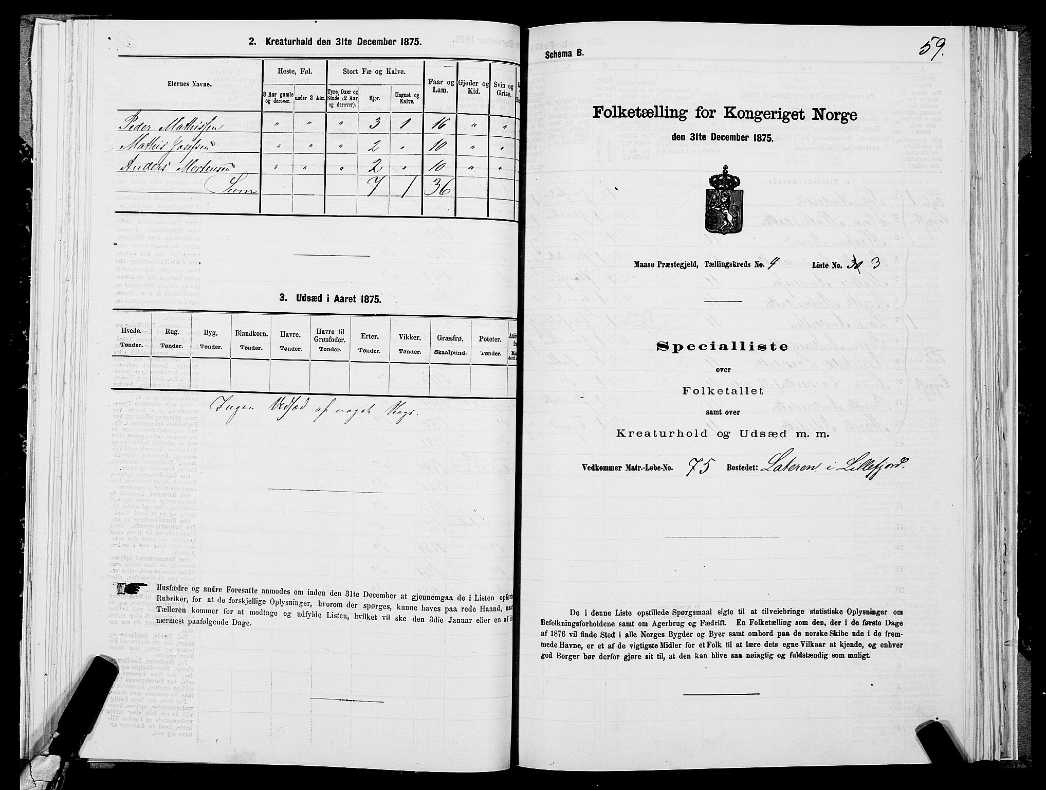 SATØ, 1875 census for 2018P Måsøy, 1875, p. 1059