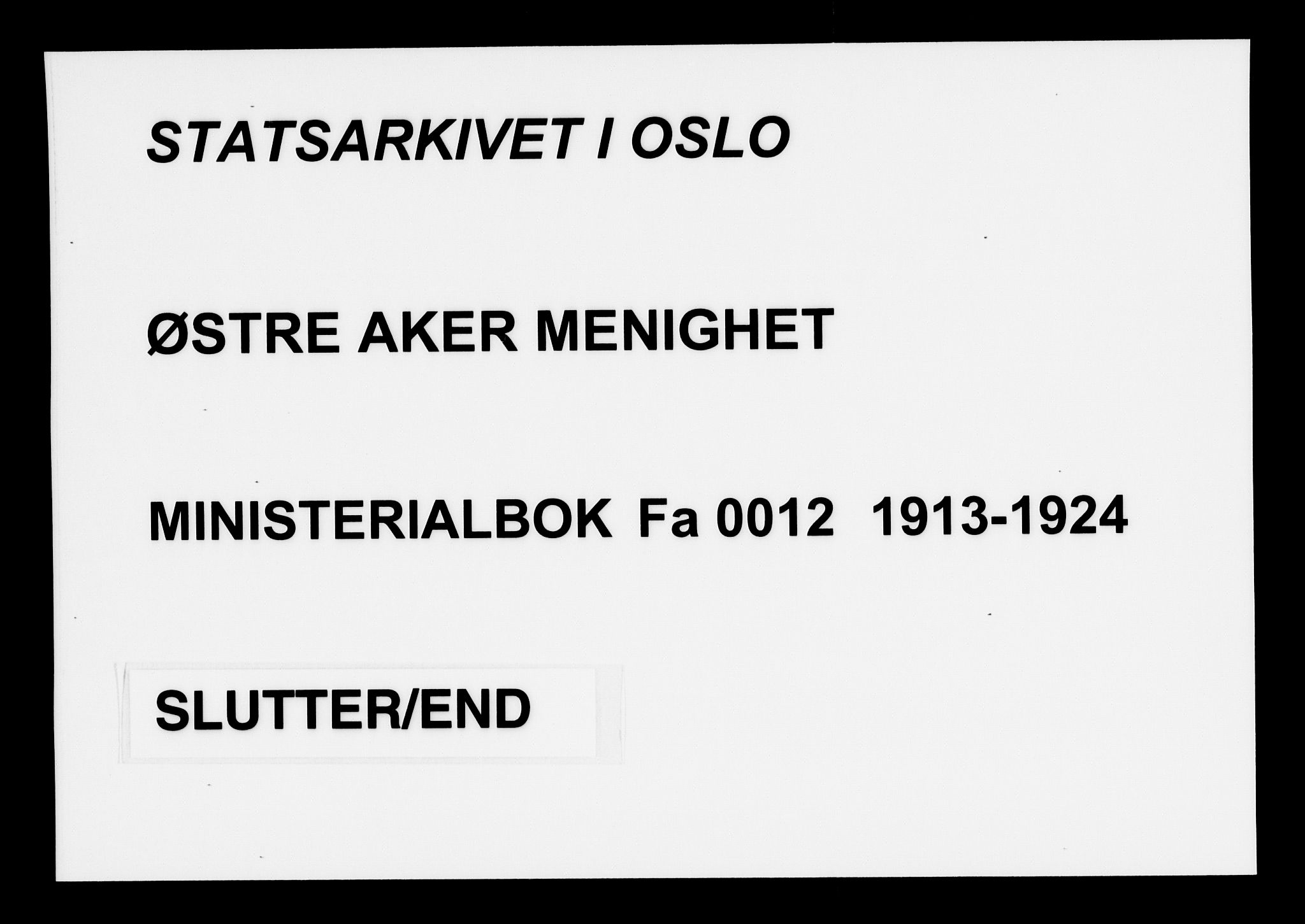 Østre Aker prestekontor Kirkebøker, SAO/A-10840/F/Fa/L0012: Parish register (official) no. I 12, 1913-1924