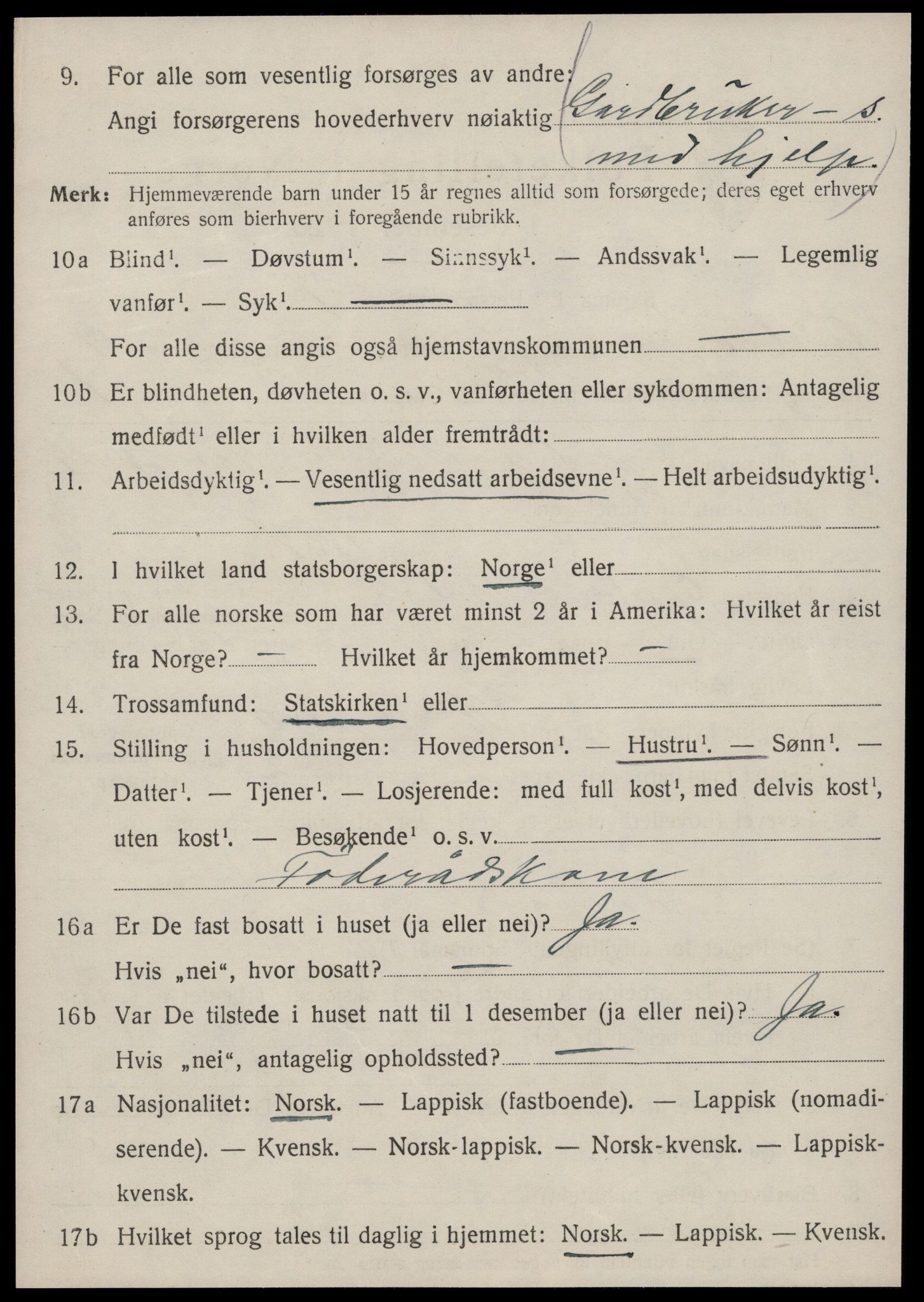 SAT, 1920 census for Oppdal, 1920, p. 7148