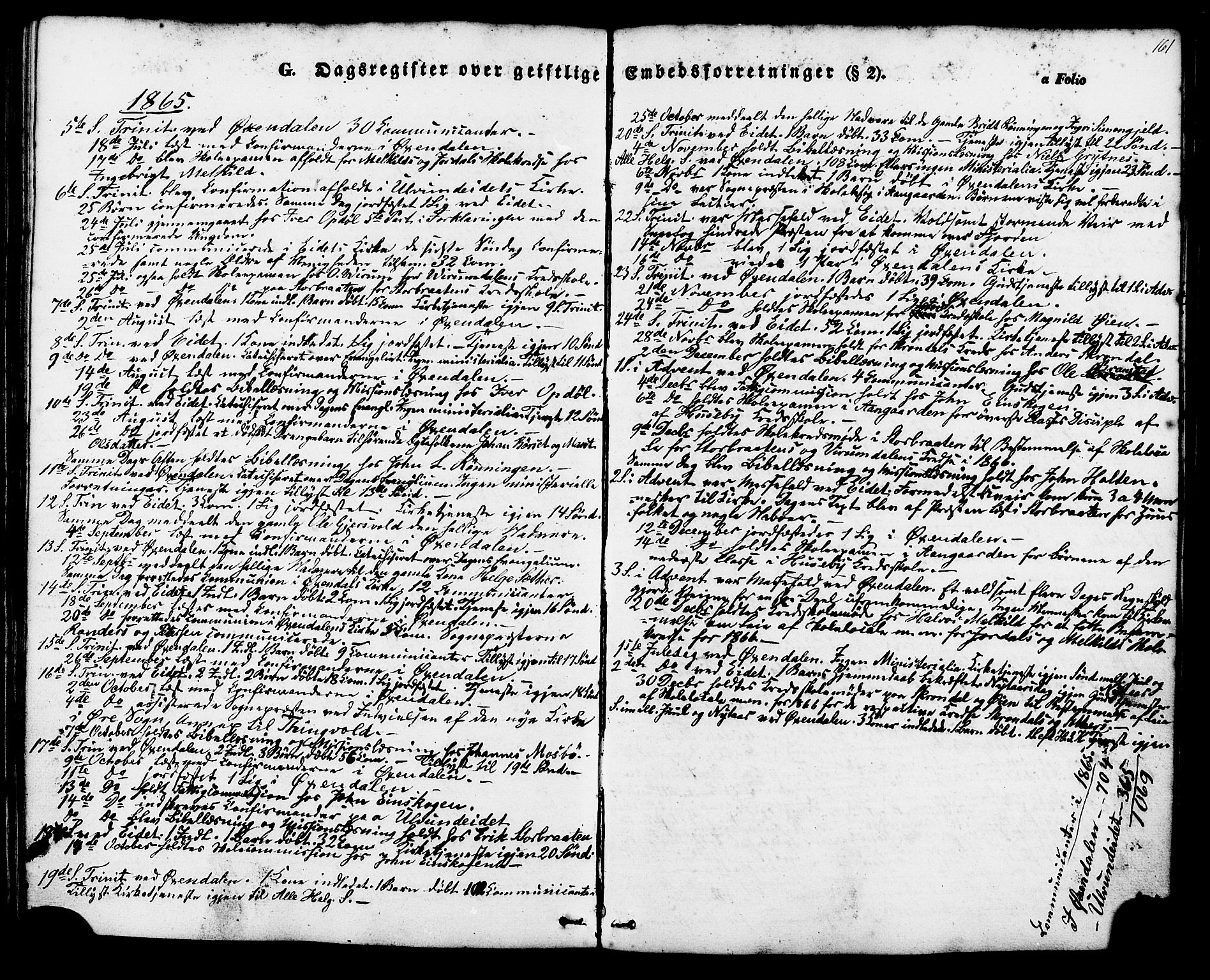 Ministerialprotokoller, klokkerbøker og fødselsregistre - Møre og Romsdal, SAT/A-1454/588/L1004: Parish register (official) no. 588A01, 1854-1870, p. 161
