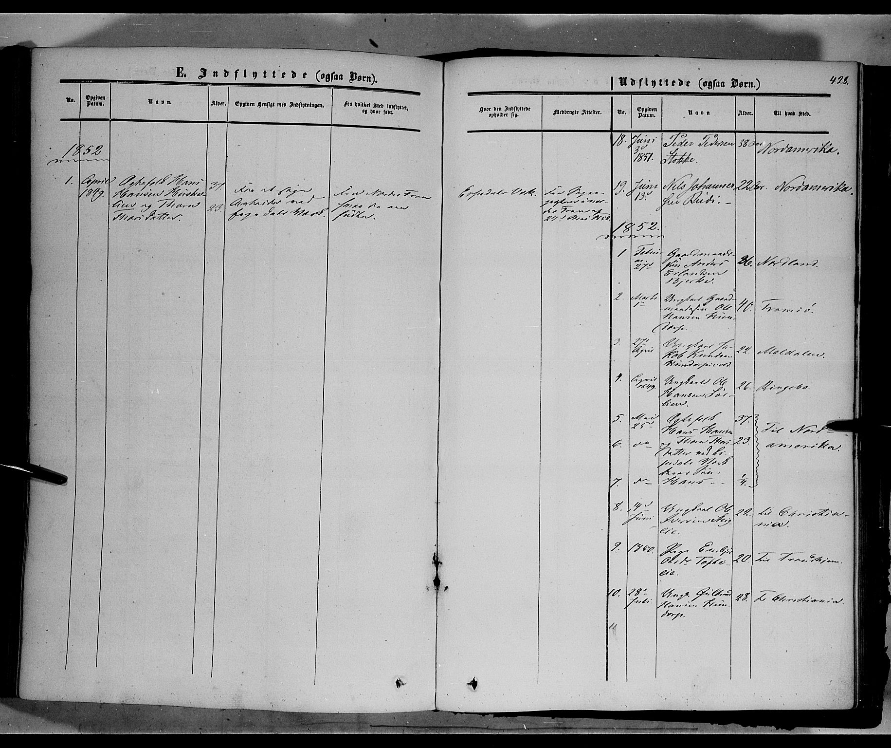 Sør-Fron prestekontor, SAH/PREST-010/H/Ha/Haa/L0001: Parish register (official) no. 1, 1849-1863, p. 428