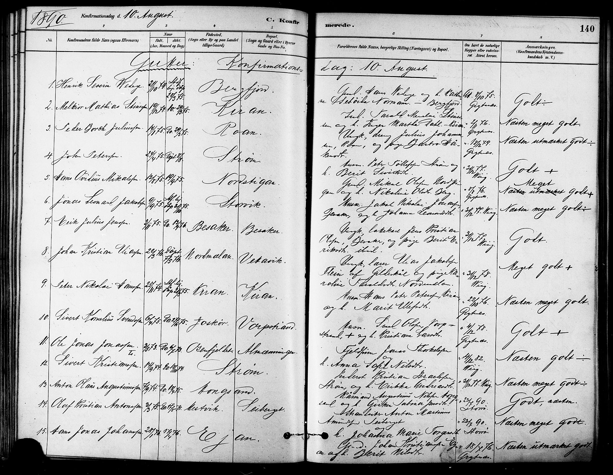 Ministerialprotokoller, klokkerbøker og fødselsregistre - Sør-Trøndelag, SAT/A-1456/657/L0707: Parish register (official) no. 657A08, 1879-1893, p. 140