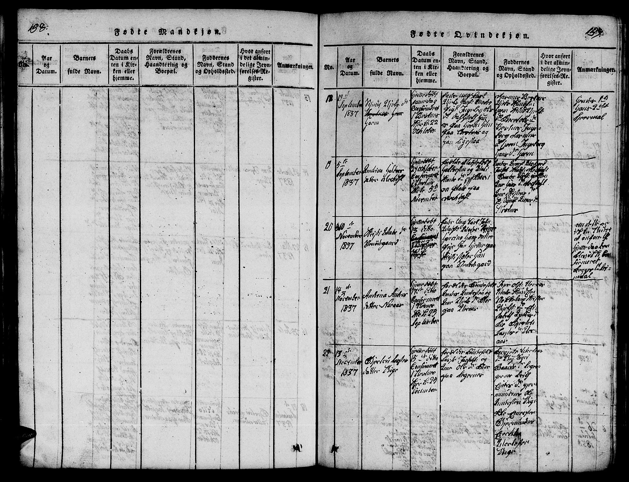 Ministerialprotokoller, klokkerbøker og fødselsregistre - Møre og Romsdal, AV/SAT-A-1454/539/L0535: Parish register (copy) no. 539C01, 1818-1842, p. 158-159