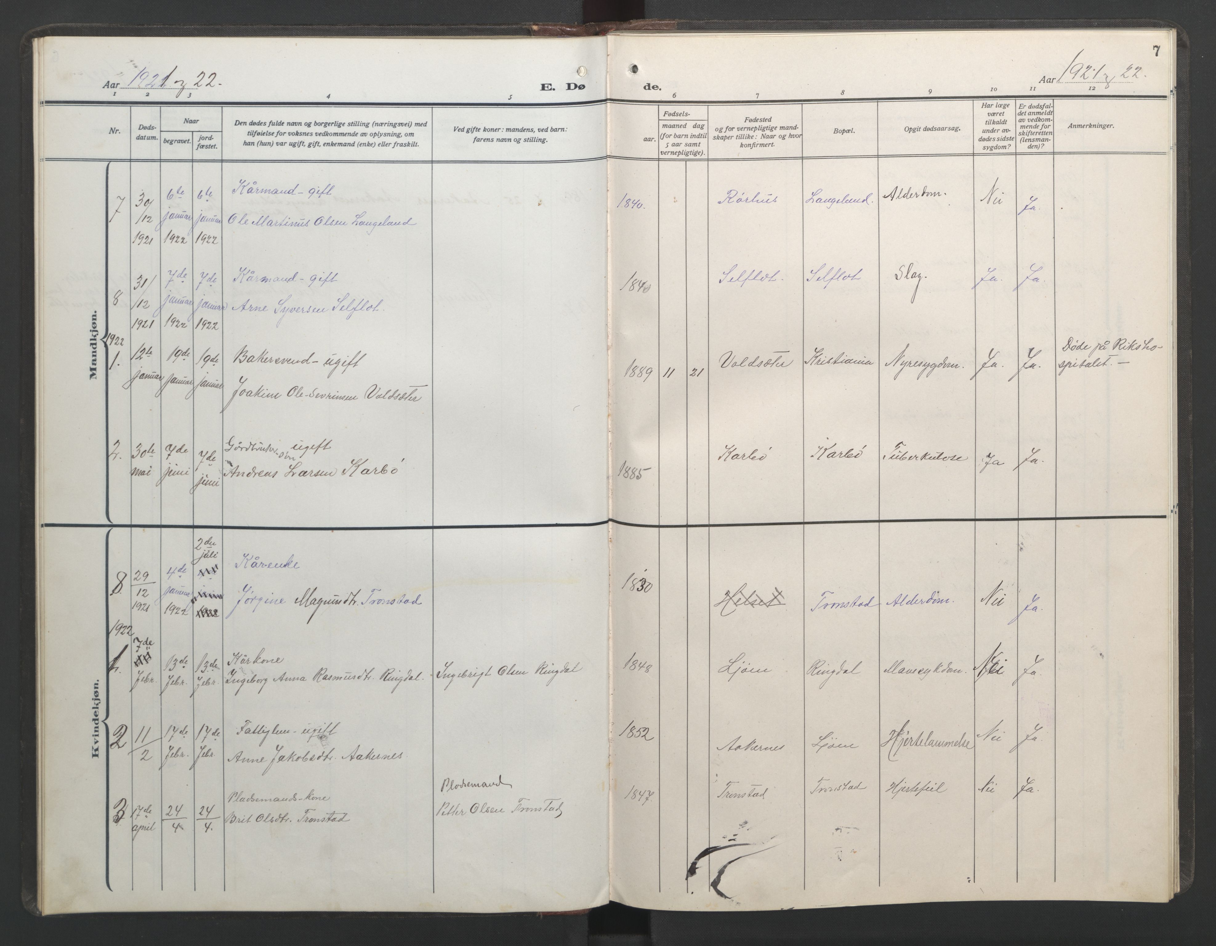 Ministerialprotokoller, klokkerbøker og fødselsregistre - Møre og Romsdal, SAT/A-1454/517/L0233: Parish register (copy) no. 517C06, 1919-1945, p. 7