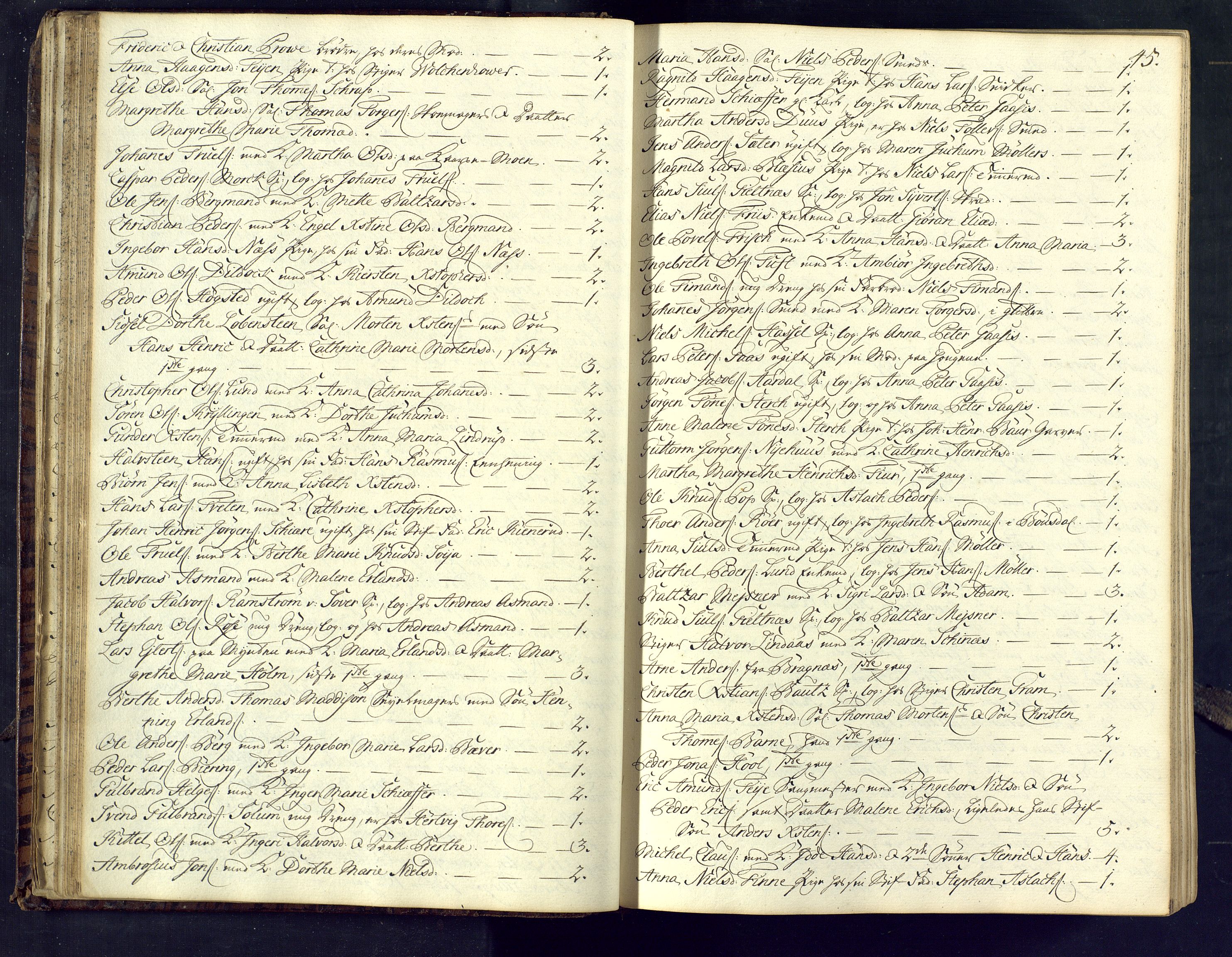 Kongsberg kirkebøker, AV/SAKO-A-22/M/Ma/L0004: Communicants register no. 4, 1750-1755, p. 45