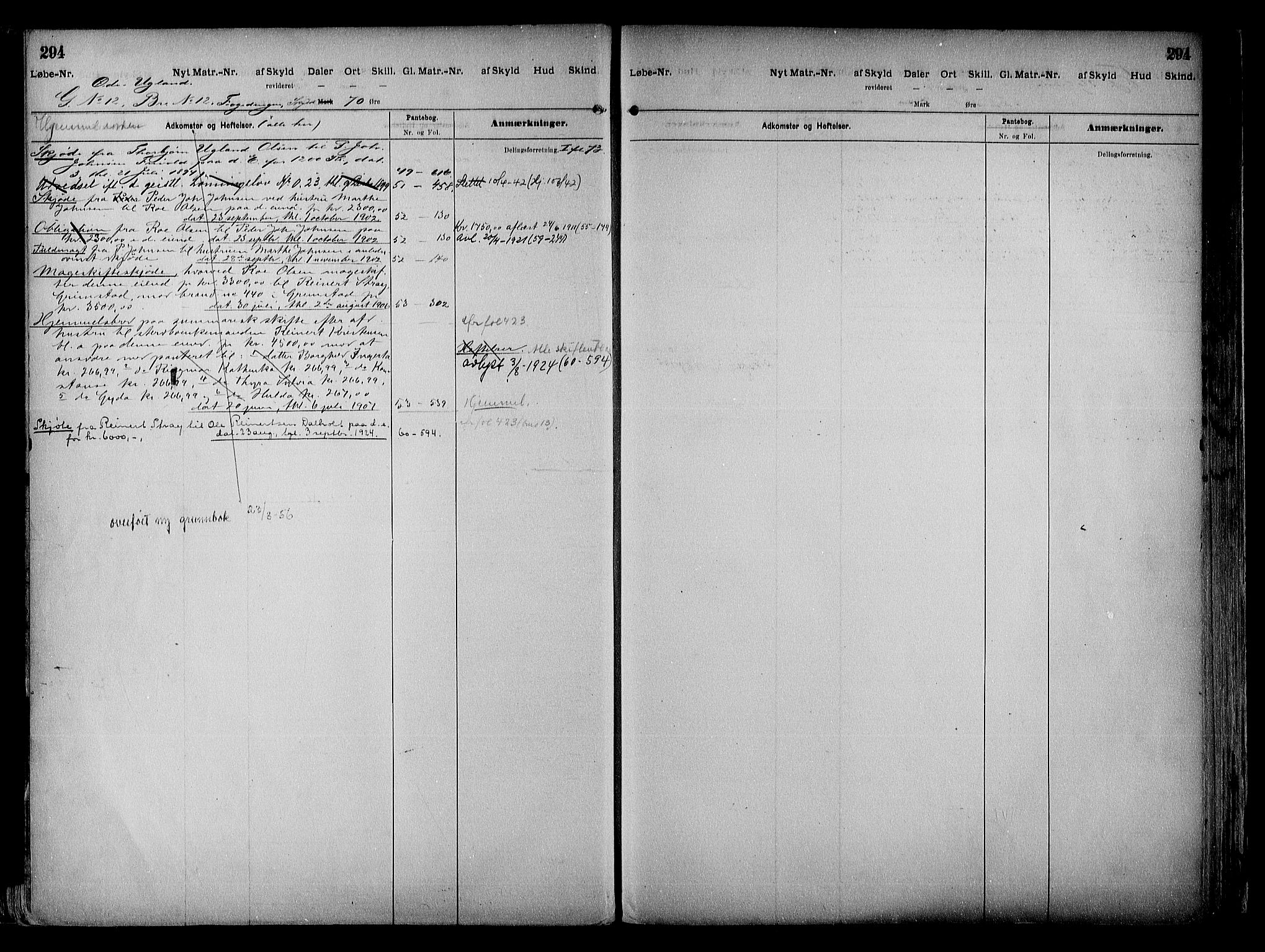 Vestre Nedenes/Sand sorenskriveri, SAK/1221-0010/G/Ga/L0018: Mortgage register no. 13b, 1872-1956, p. 294