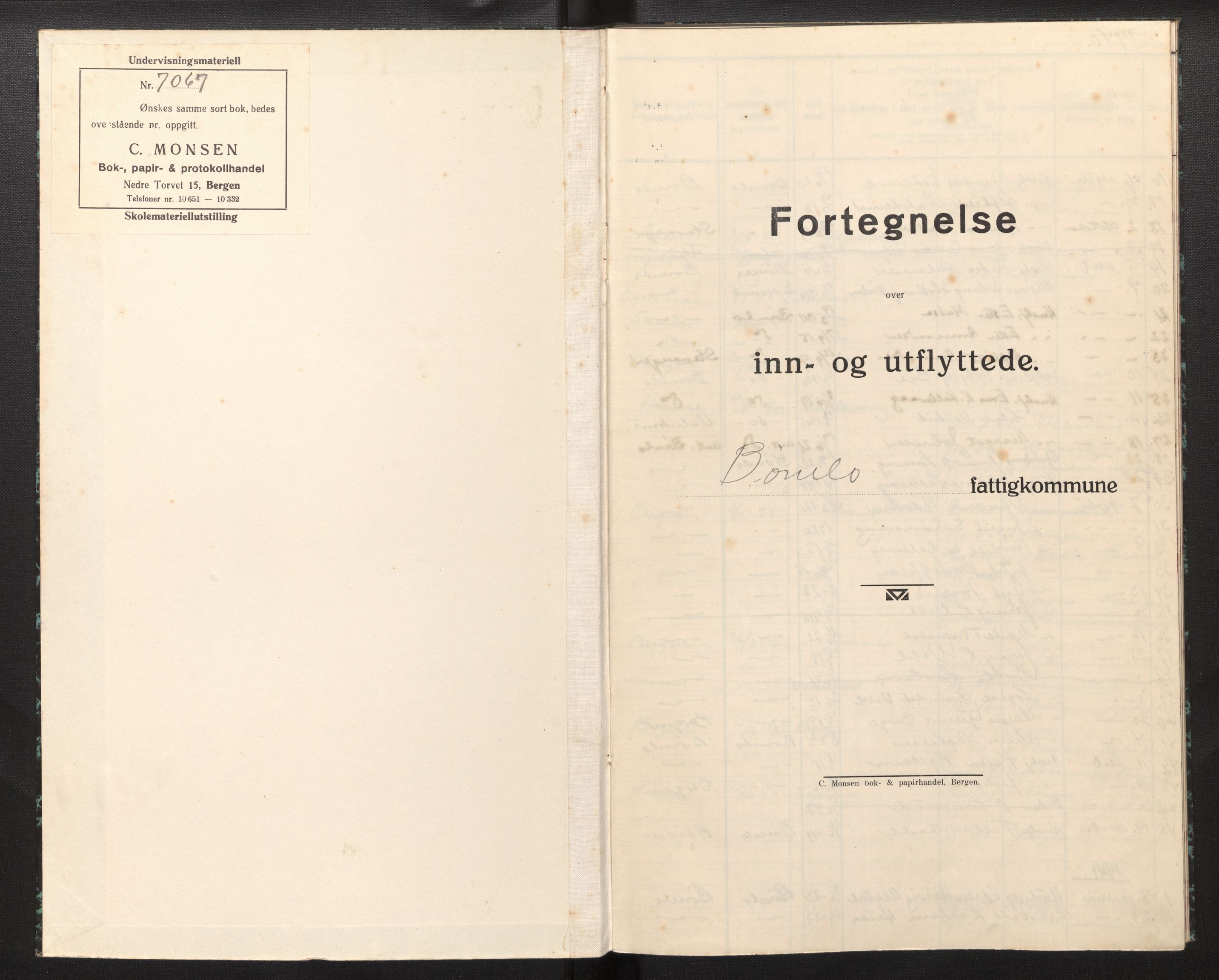 Lensmannen i Finnås, SAB/A-31901/0020/L0004: Protokoll over inn- og utflytte, 1940-1942