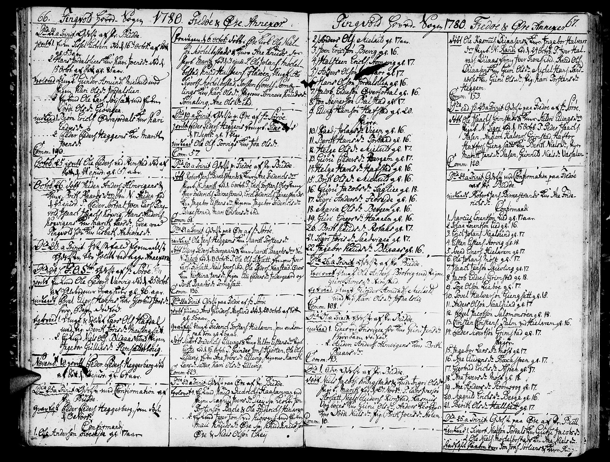 Ministerialprotokoller, klokkerbøker og fødselsregistre - Møre og Romsdal, SAT/A-1454/586/L0980: Parish register (official) no. 586A06, 1776-1794, p. 66-67