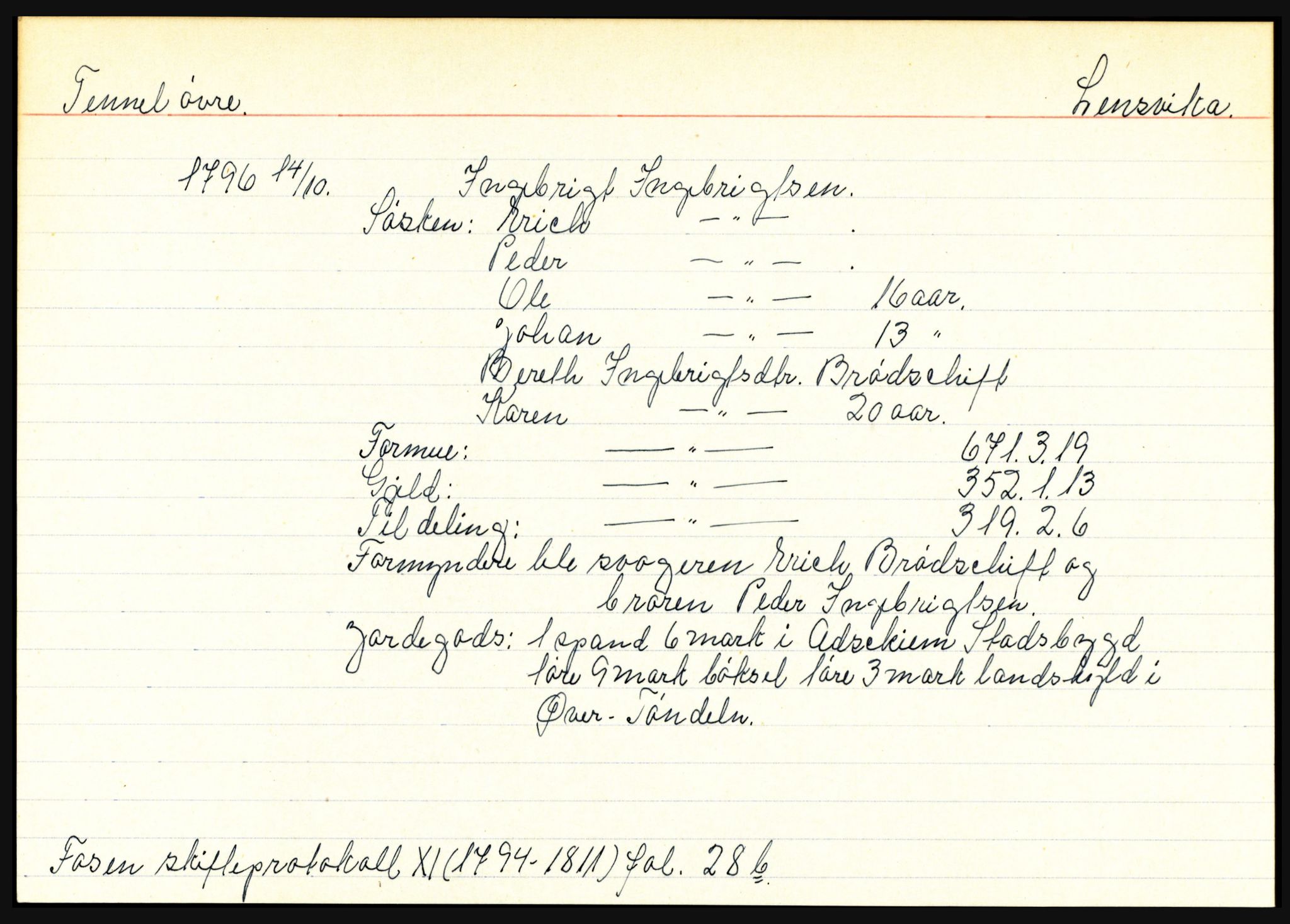 Fosen sorenskriveri, AV/SAT-A-1107/1/3, 1681-1823, p. 6249