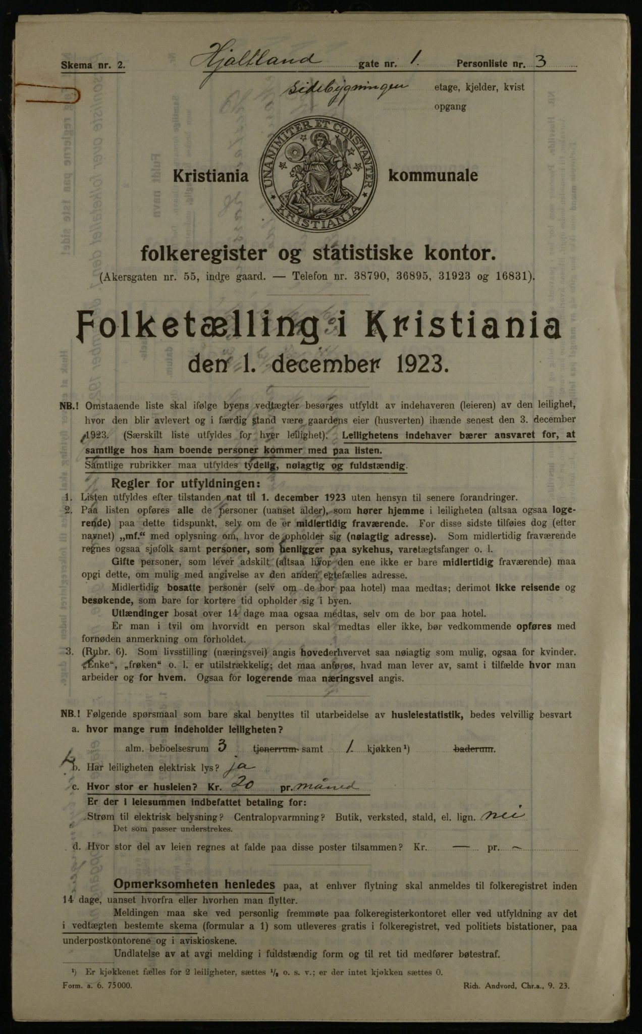 OBA, Municipal Census 1923 for Kristiania, 1923, p. 44961