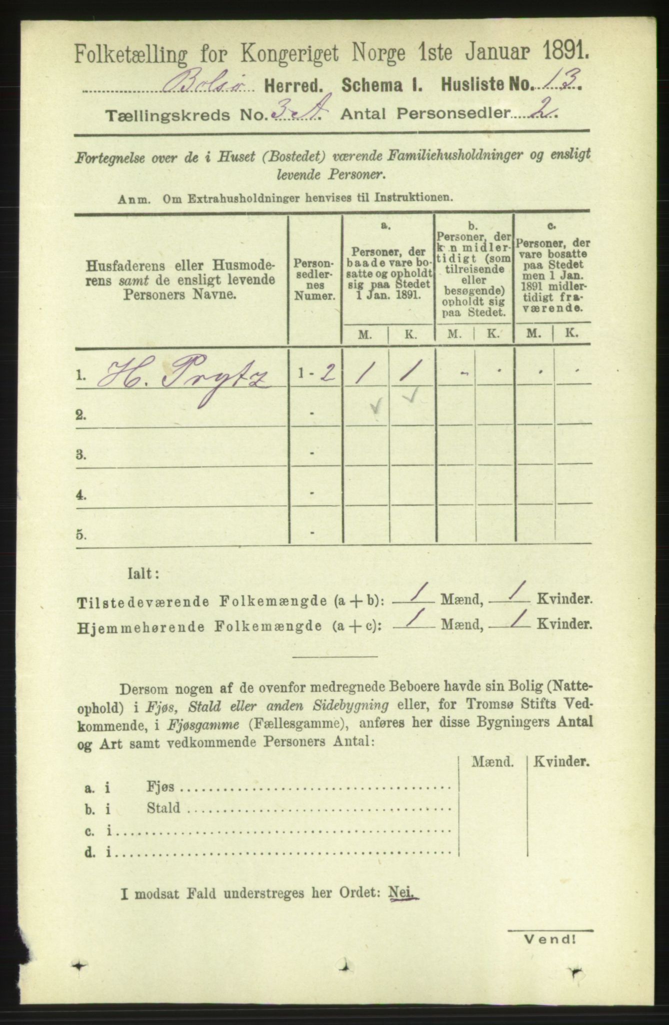 RA, 1891 census for 1544 Bolsøy, 1891, p. 1748