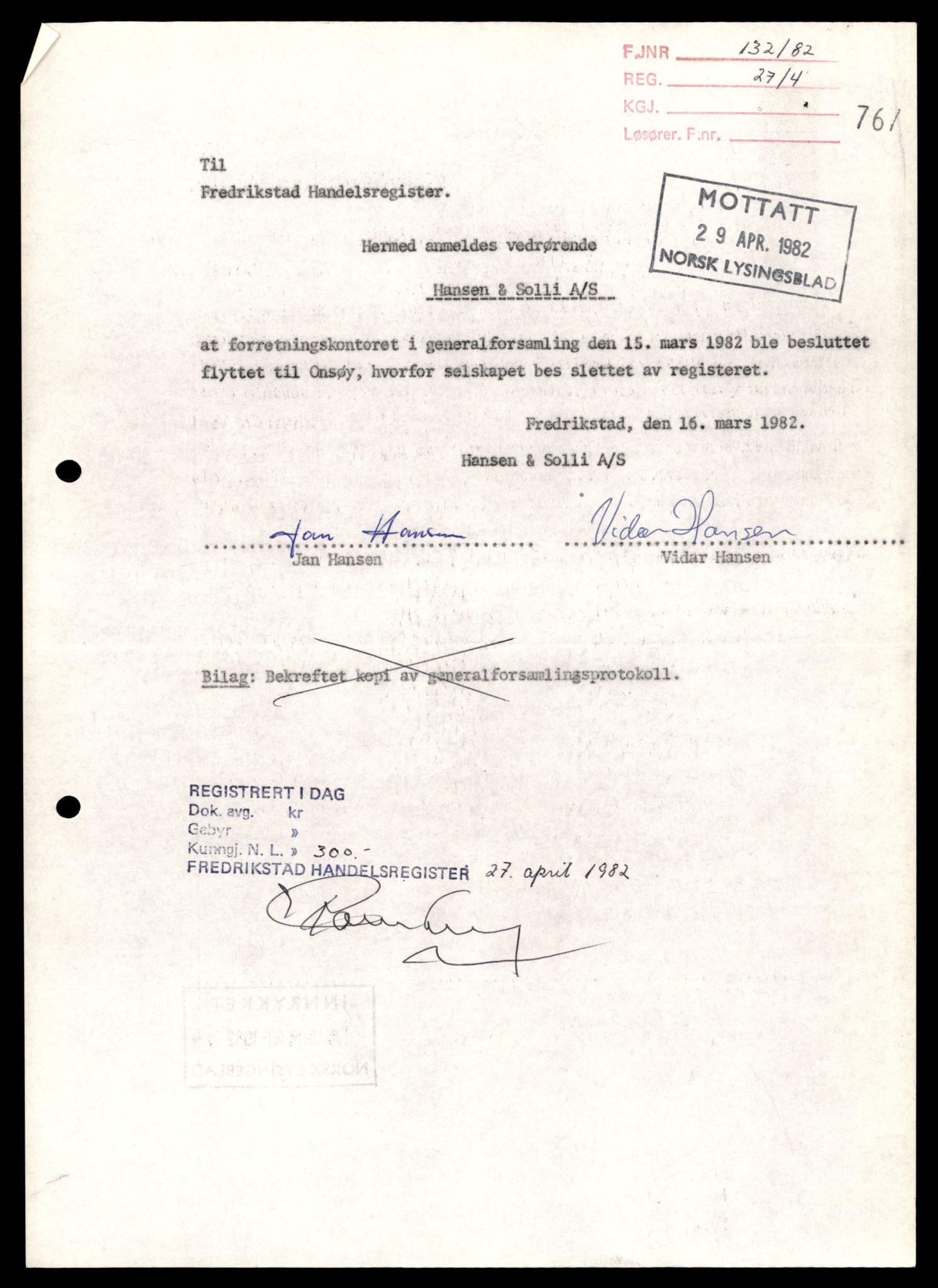 Fredrikstad tingrett, AV/SAT-A-10473/K/Kb/Kba/L0018: Enkeltmannsforetak, aksjeselskap og andelslag, Hans-Hel, 1944-1990, p. 3